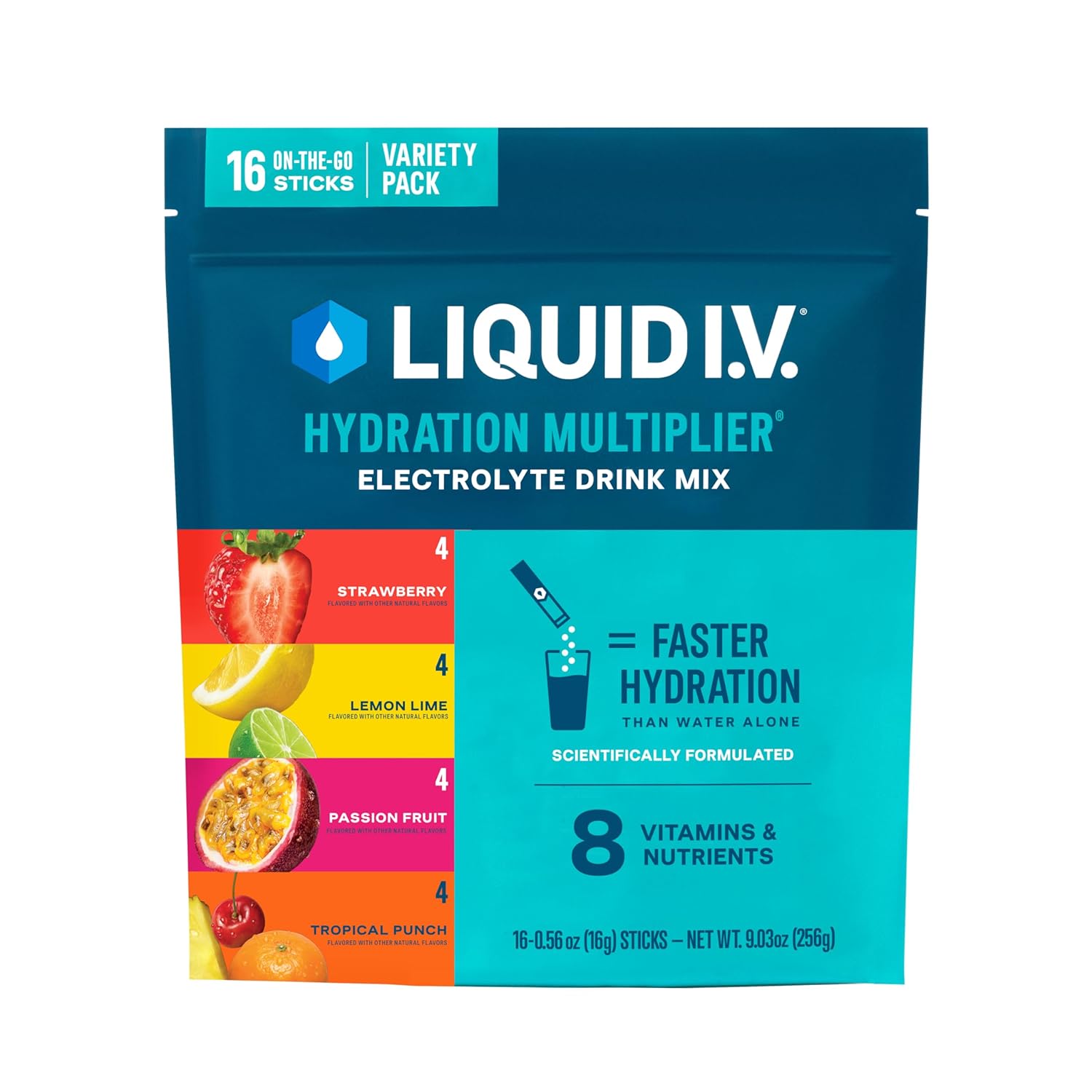 Liquid I.V.® Hydration Multiplier - Variety Pack - Lemon Lime, Passion Fruit, St... 2 Liquid I.V.® Hydration Multiplier - Variety Pack - Lemon Lime, Passion Fruit, St... - Image 2