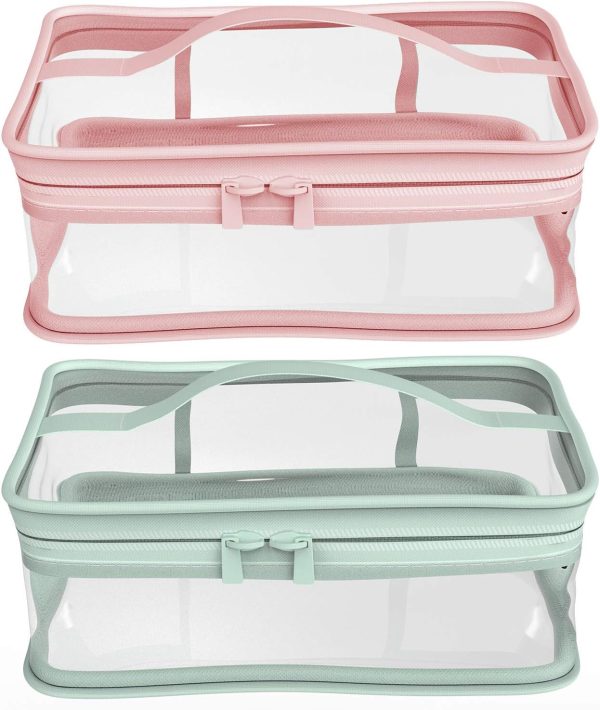 Makeup Bag Zipper Waterproof Portable Travel Storage Pouch 2 Pcs - Image 2