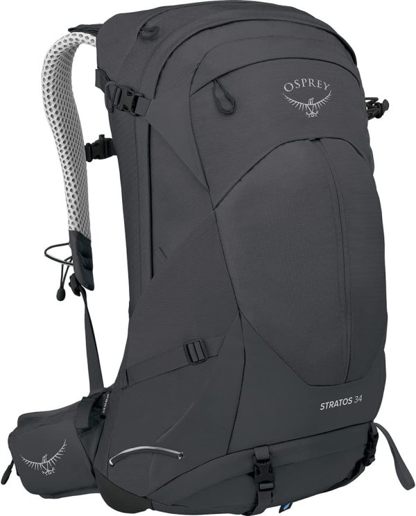 Osprey Stratos 34L Men's Hiking Backpack, Tunnel Vision Grey - Image 2