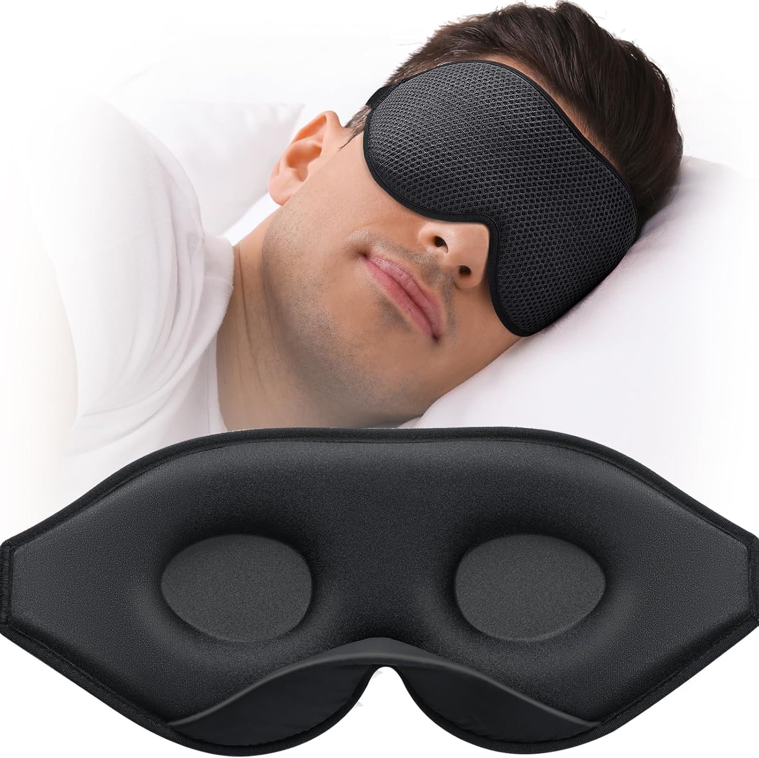 Sleep Mask for Side Sleeper, Eye Mask for Sleeping Women Men, 3D Contoured Cup N... 2 Sleep Mask for Side Sleeper, Eye Mask for Sleeping Women Men, 3D Contoured Cup N... - Image 2