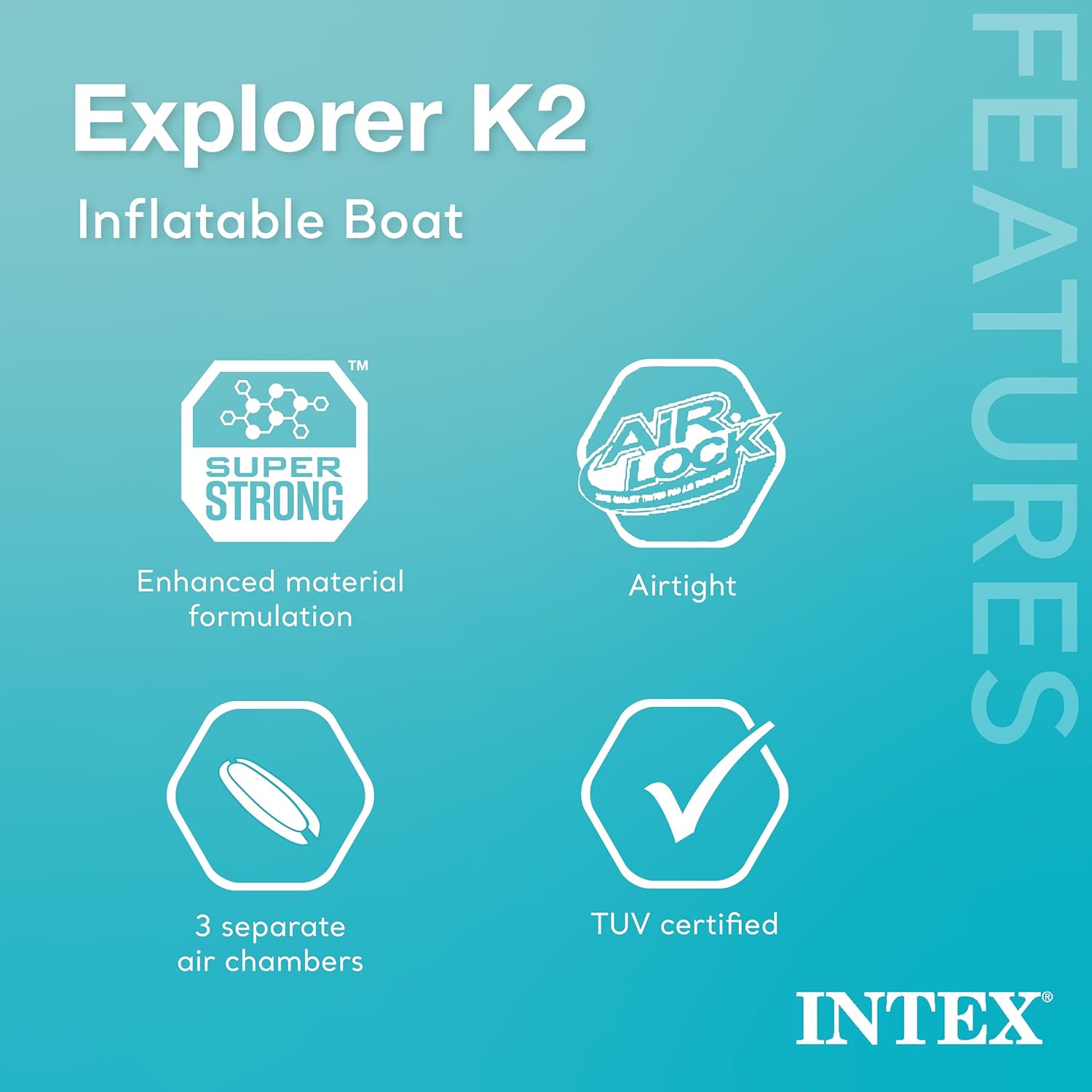 Intex 68307EP Explorer K2 Inflatable Kayak Set: Deluxe 86in Kayak Paddles and Hi... 4 Intex 68307EP Explorer K2 Inflatable Kayak Set: Deluxe 86in Kayak Paddles and Hi... - Image 4