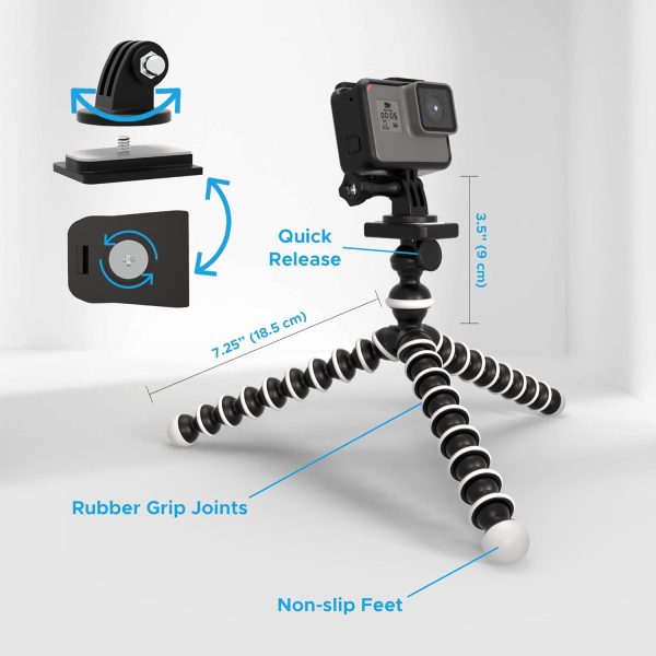 Digicharge 10‘’ Octopus Flexible Tripod Camera + Action Cam Mount Stand, Compati... - Image 3