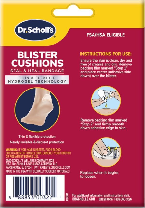 Dr. Scholl's Blister Cushions Seal & Heal Bandage with Hydrogel Technology, 8 ct... - Image 3
