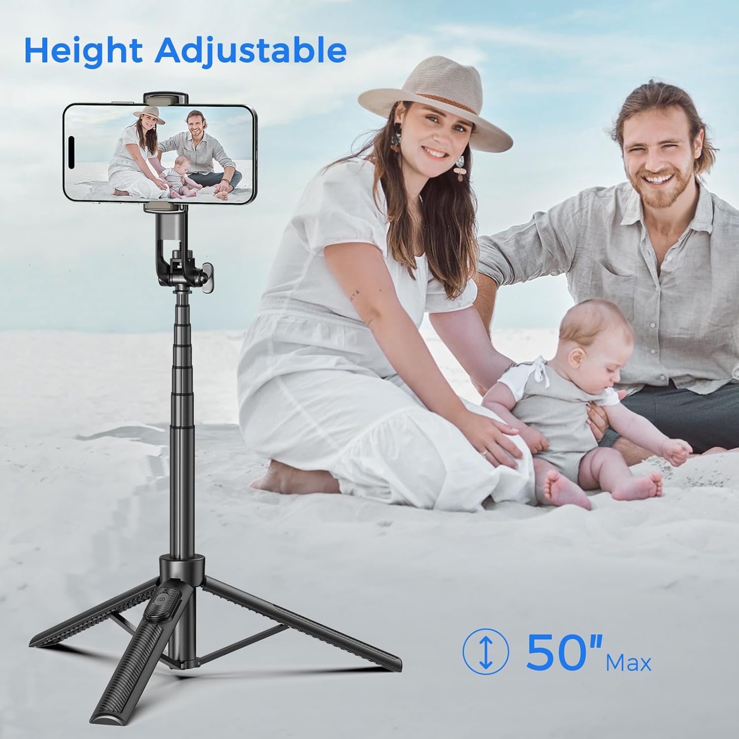 Selfie Stick Travel Tripod for Cell Phone with Remote Control and Phone Holder, ... 4 Selfie Stick Travel Tripod for Cell Phone with Remote Control and Phone Holder, ... - Image 4