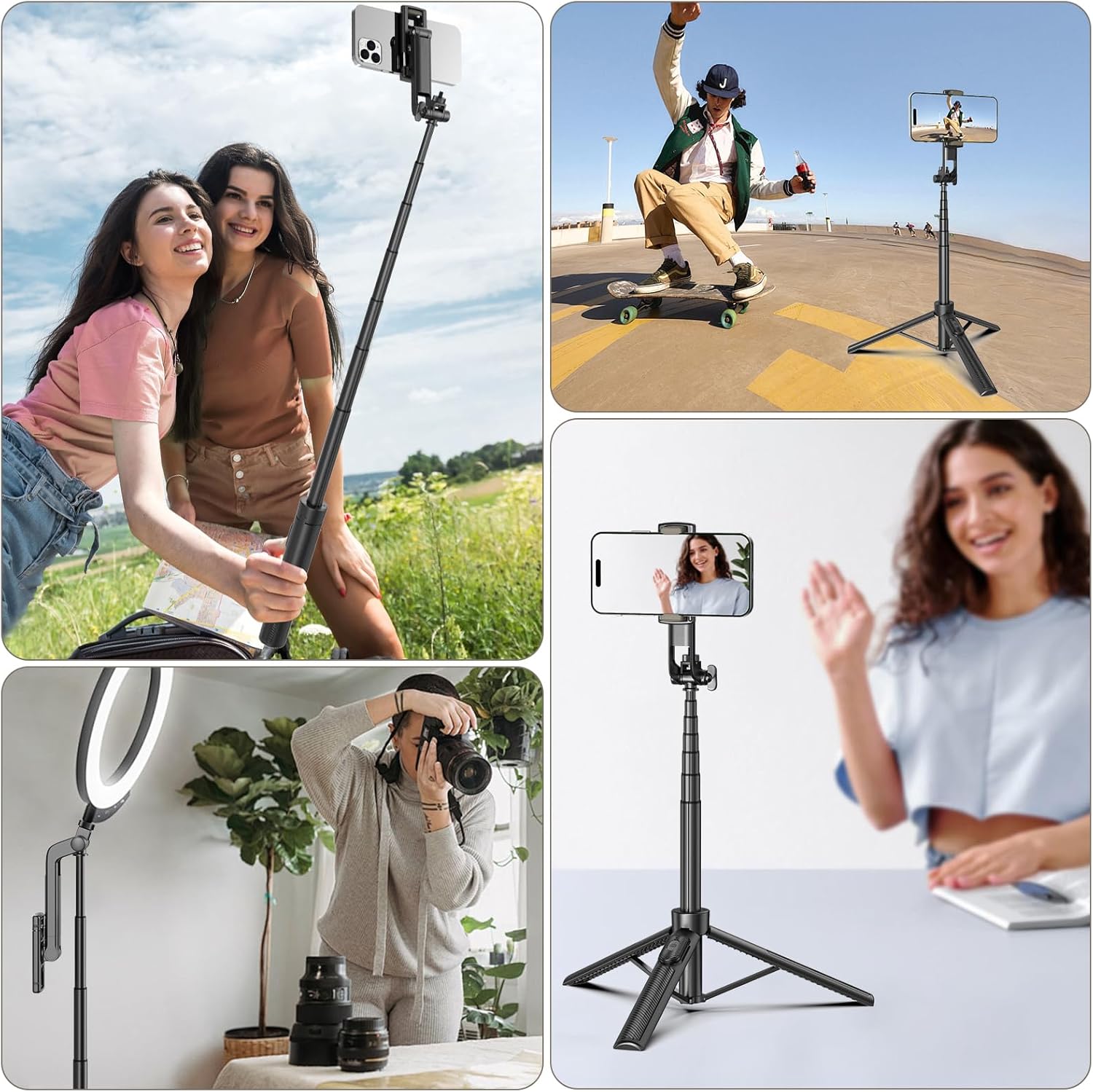 Selfie Stick Travel Tripod for Cell Phone with Remote Control and Phone Holder, ... 5 Selfie Stick Travel Tripod for Cell Phone with Remote Control and Phone Holder, ... - Image 5