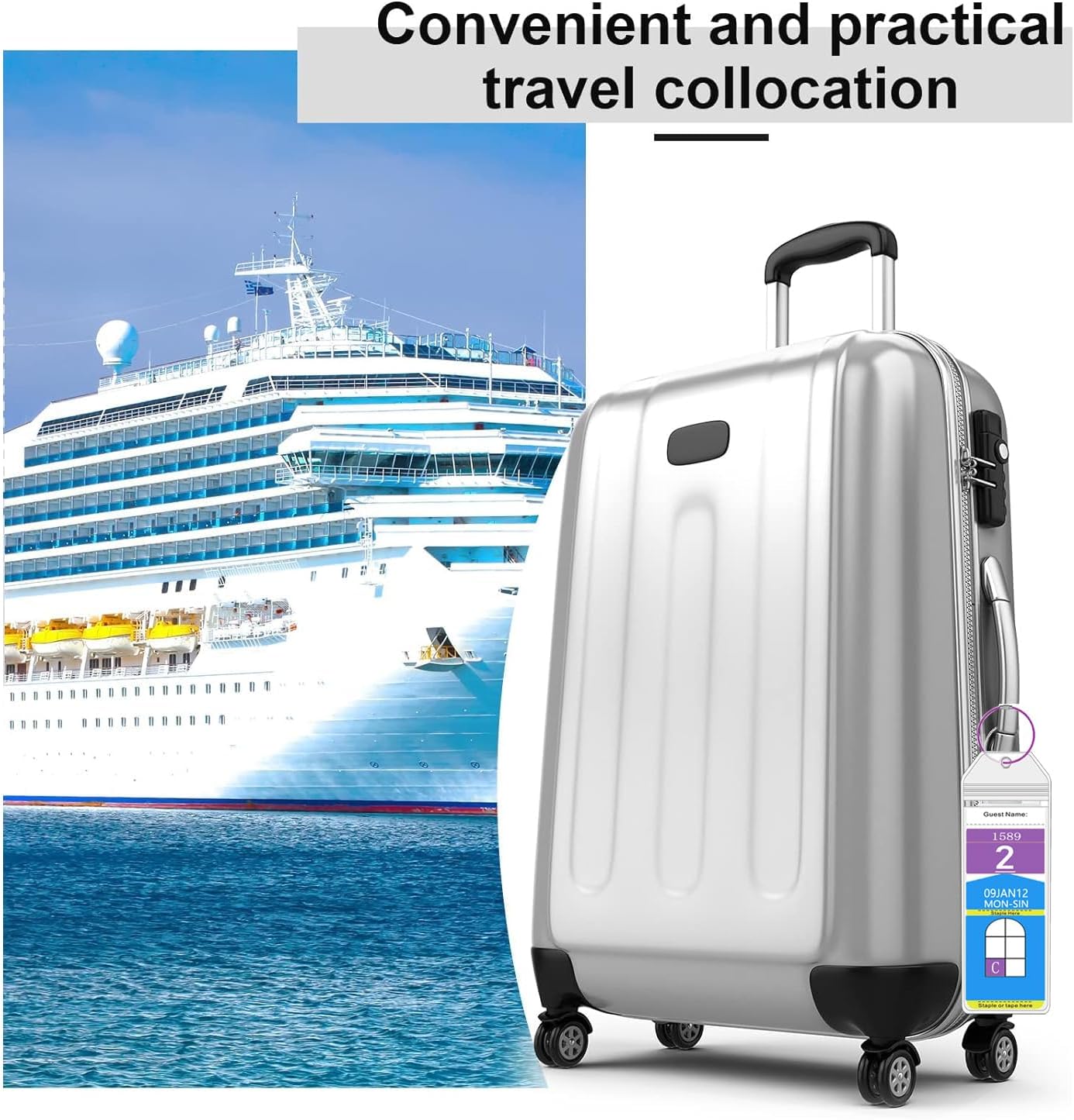 5 Pack Cruise Luggage Tags for Royal Caribbean Ships and Celebrity, Clear Tags C... 5 5 Pack Cruise Luggage Tags for Royal Caribbean Ships and Celebrity, Clear Tags C... - Image 5