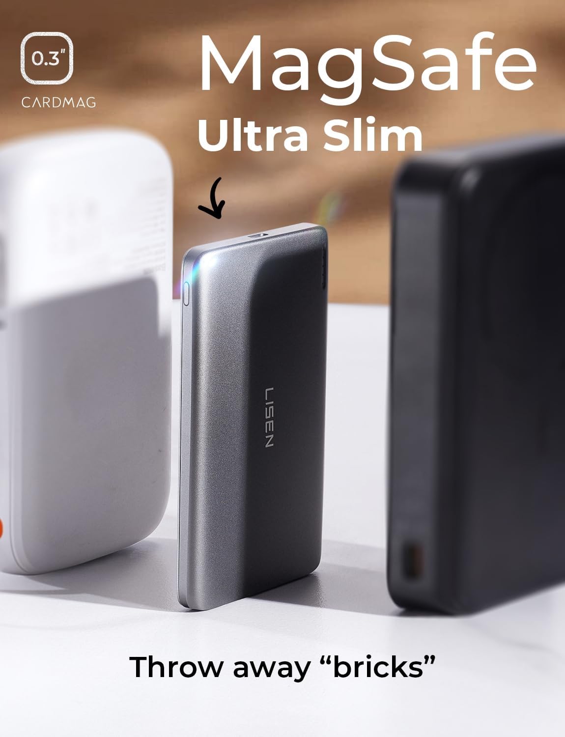 LISEN 0.3‘’ Ultra Slim MagSafe Portable Charger,5000mAh Wireless Card Slim MagSa... 3 LISEN 0.3‘’ Ultra Slim MagSafe Portable Charger,5000mAh Wireless Card Slim MagSa... - Image 3