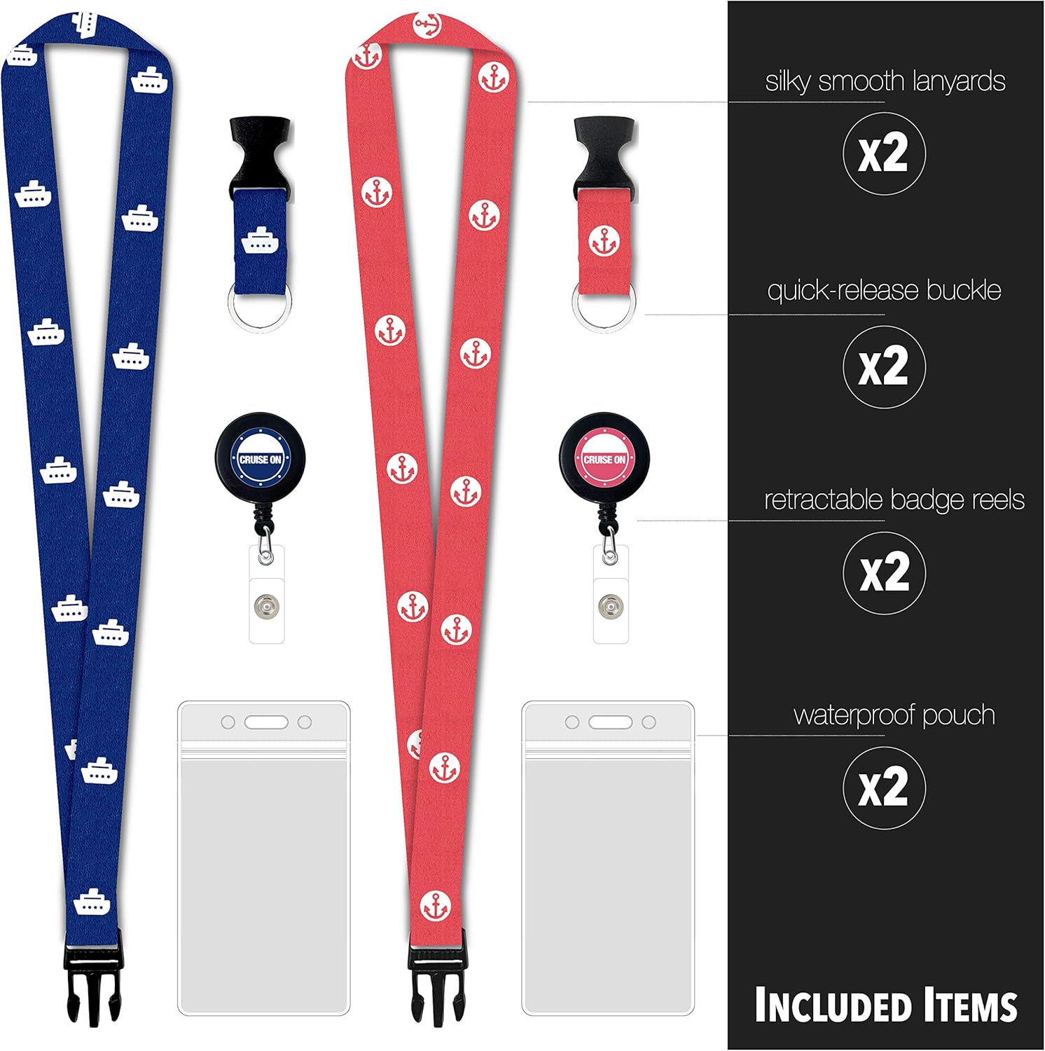Cruise On Cruise Lanyard for Ship Cards – 2-Pack Retractable Badge & Waterproof ... 4 Cruise On Cruise Lanyard for Ship Cards – 2-Pack Retractable Badge & Waterproof ... - Image 4