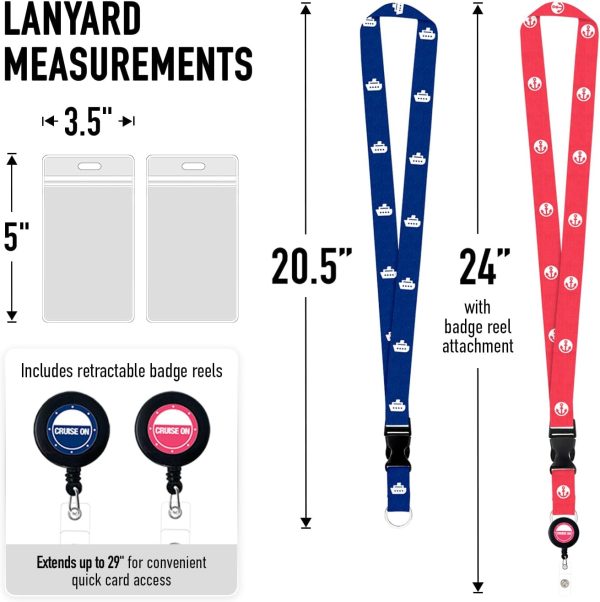 Cruise On Cruise Lanyard for Ship Cards – 2-Pack Retractable Badge & Waterproof ... - Image 8