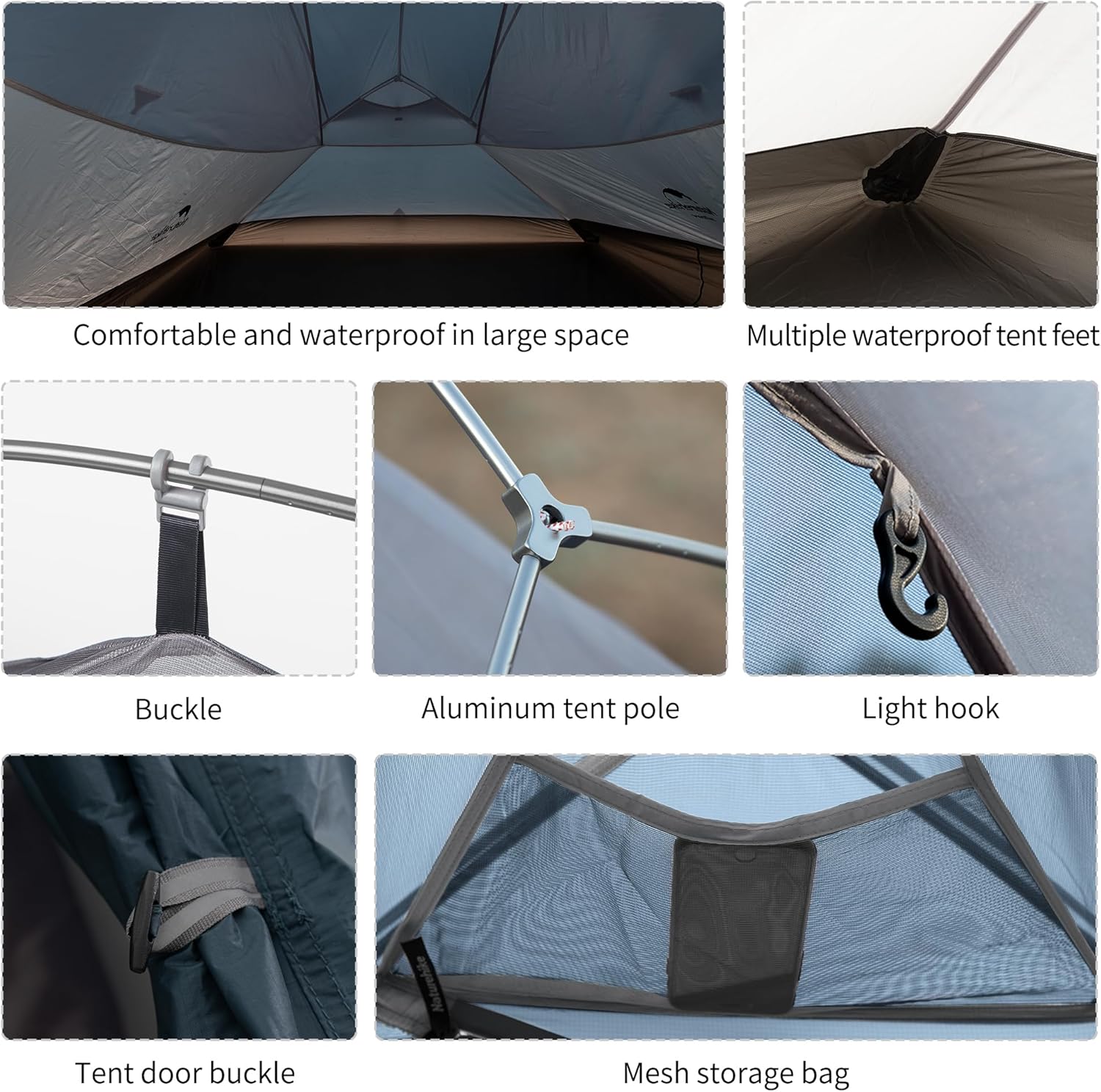 Naturehike Cloud-Up 3 Person Lightweight Backpacking Tent with Footprint - 3 Sea... 5 Naturehike Cloud-Up 3 Person Lightweight Backpacking Tent with Footprint - 3 Sea... - Image 5