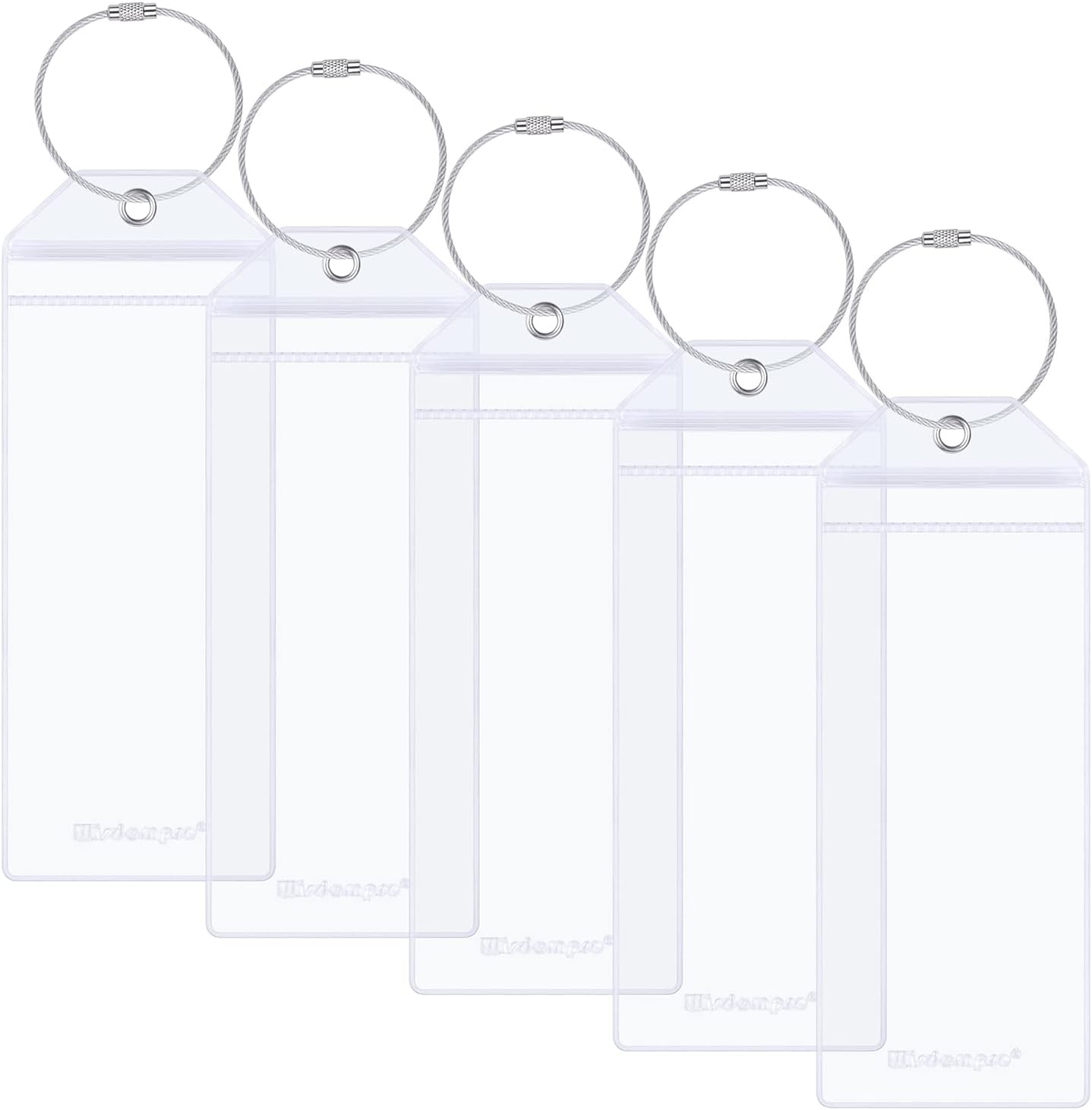 Wisdompro Cruise Luggage Tag Holder, 5 Pack Clear Waterproof Luggage Tags with Z... 3 Wisdompro Cruise Luggage Tag Holder, 5 Pack Clear Waterproof Luggage Tags with Z... - Image 3