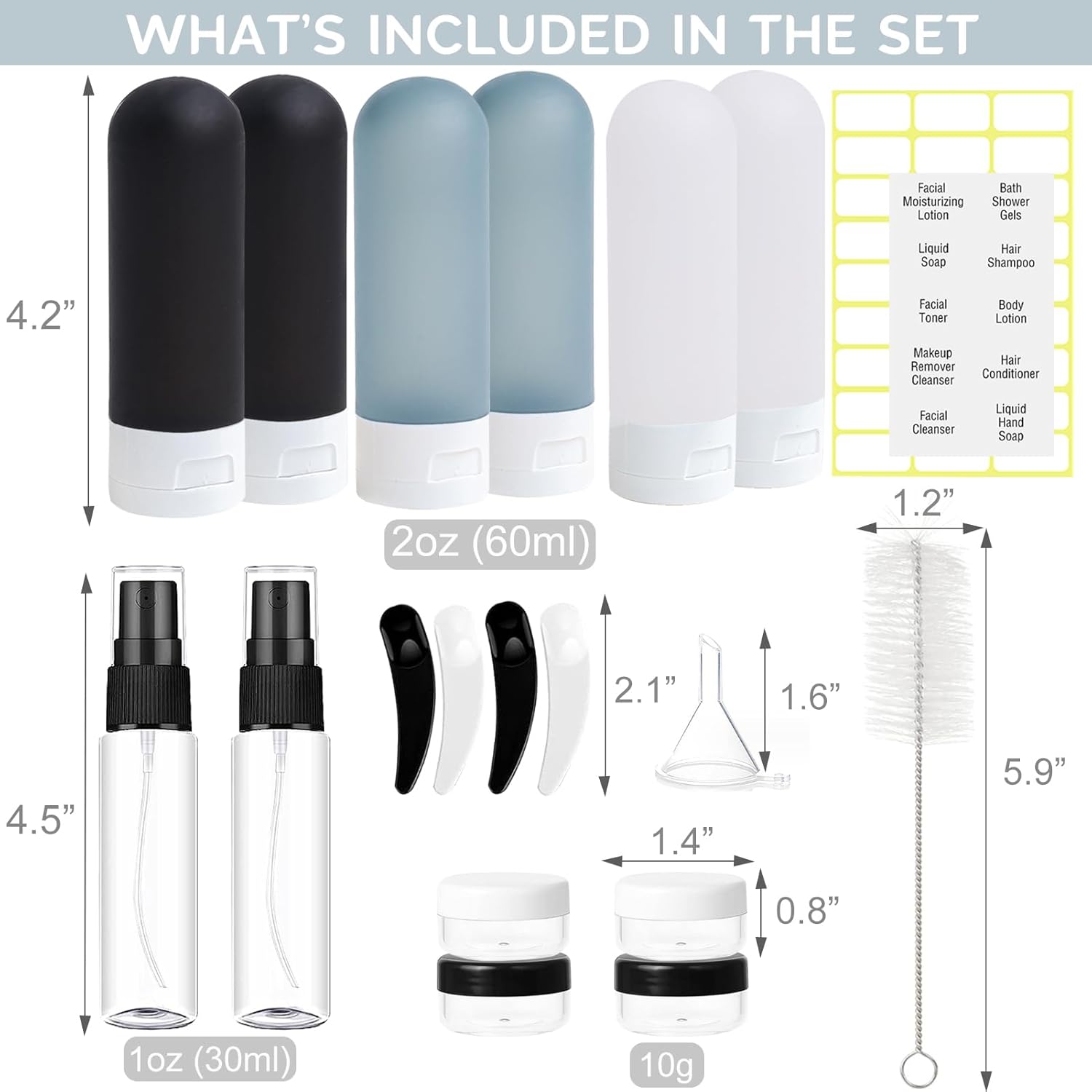 20 Pack Travel Bottles Set for Toiletries TSA Approved Leak Proof Travel Size Co... 3 20 Pack Travel Bottles Set for Toiletries TSA Approved Leak Proof Travel Size Co... - Image 3