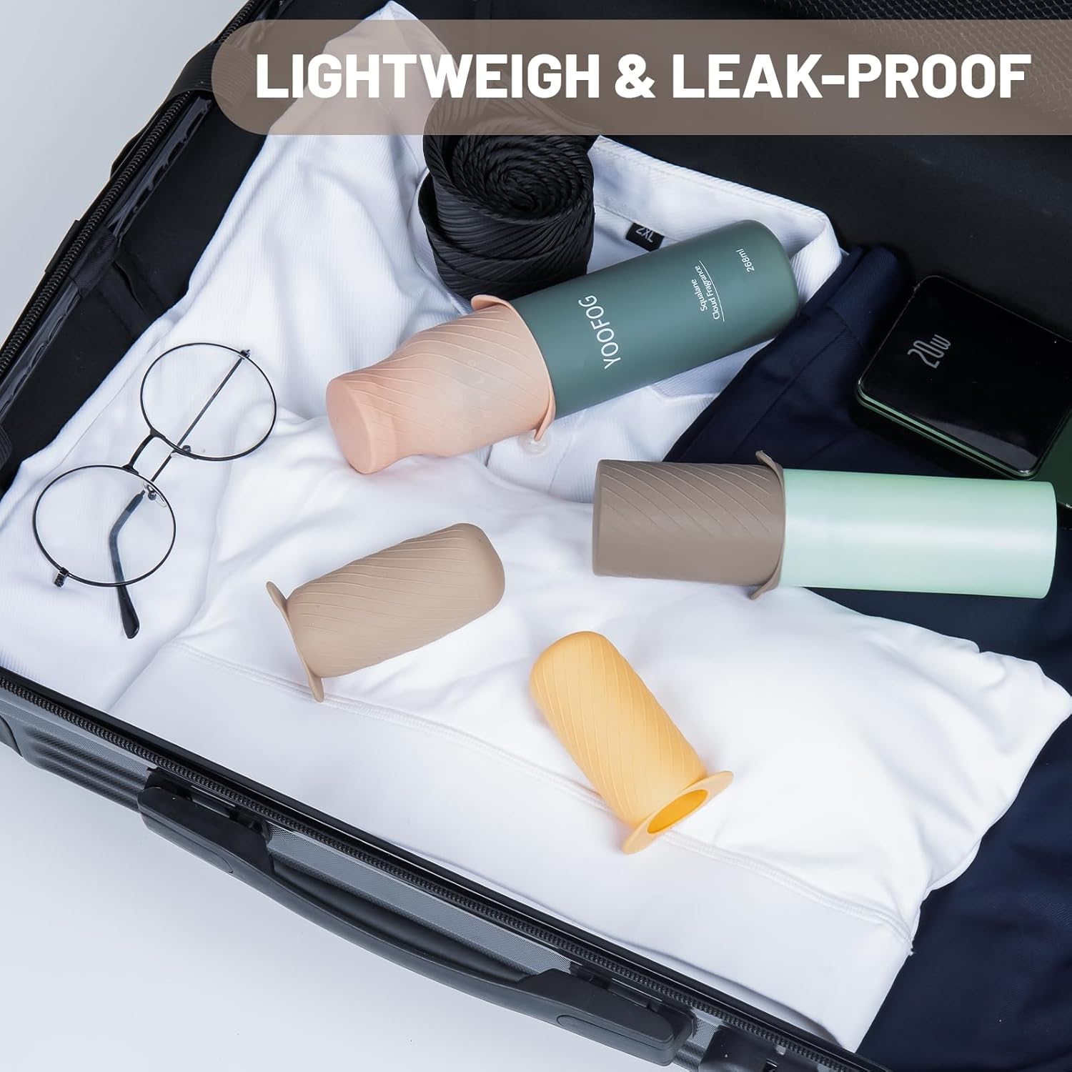 Bottle Covers for Travel, Leak Proofing, Travel Size Container Silicone toiletry... 5 Bottle Covers for Travel, Leak Proofing, Travel Size Container Silicone toiletry... - Image 5