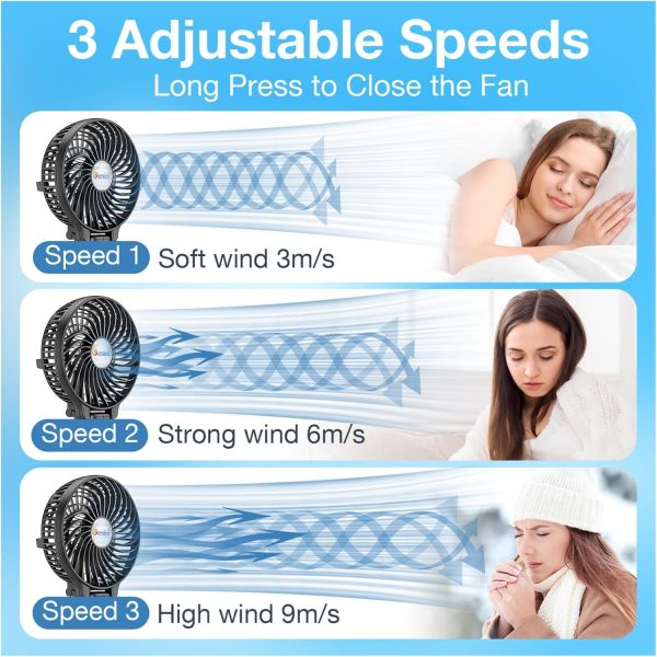 VersionTECH. Portable Handheld Fan, Powerful+Durable+4000mAh+180° Foldable, Mini... - Image 4