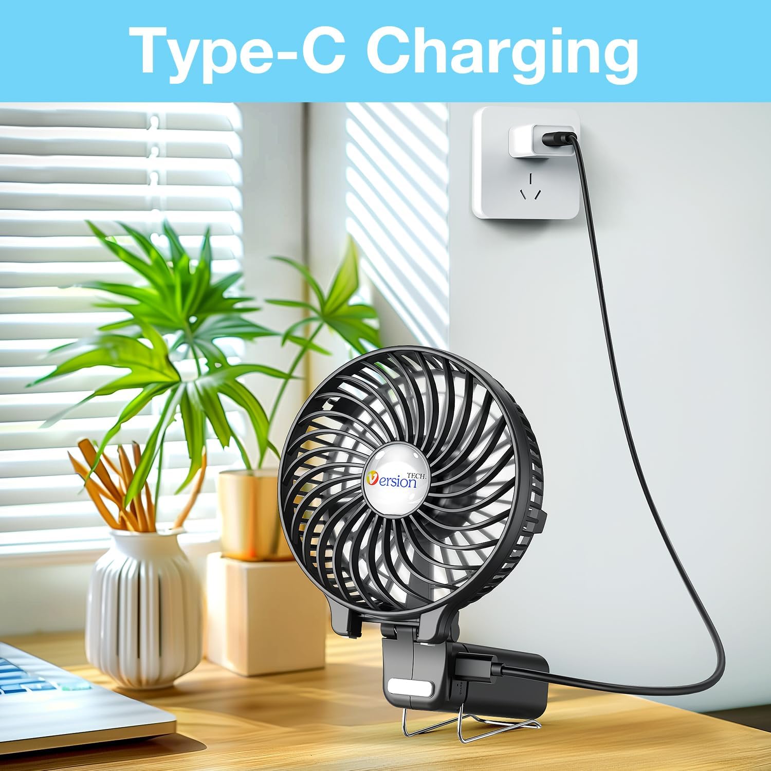 VersionTECH. Portable Handheld Fan, Powerful+Durable+4000mAh+180° Foldable, Mini... 10 VersionTECH. Portable Handheld Fan, Powerful+Durable+4000mAh+180° Foldable, Mini... - Image 10