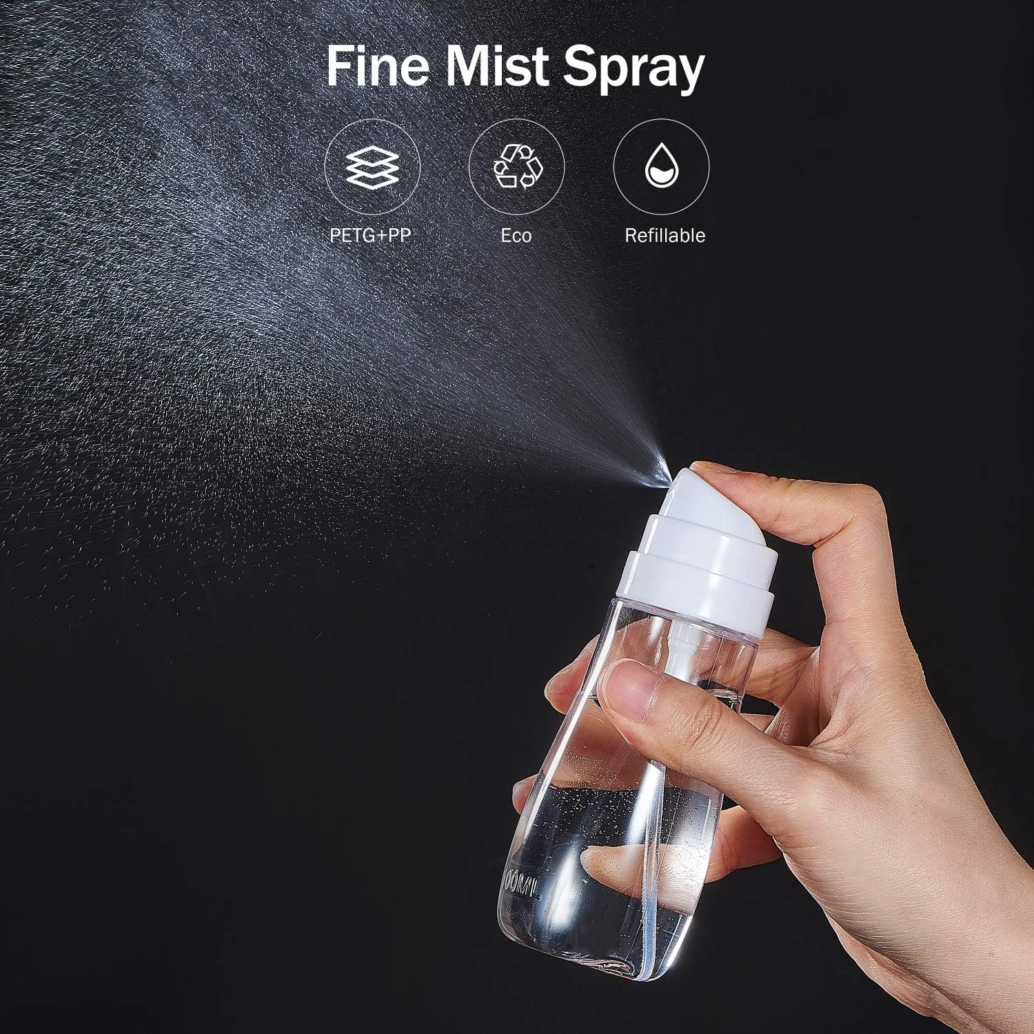 Small Spray Bottle with Fine Mist, 2 Pack 3.4oz/100ml Travel Spray Bottles for H... 3 Small Spray Bottle with Fine Mist, 2 Pack 3.4oz/100ml Travel Spray Bottles for H... - Image 3