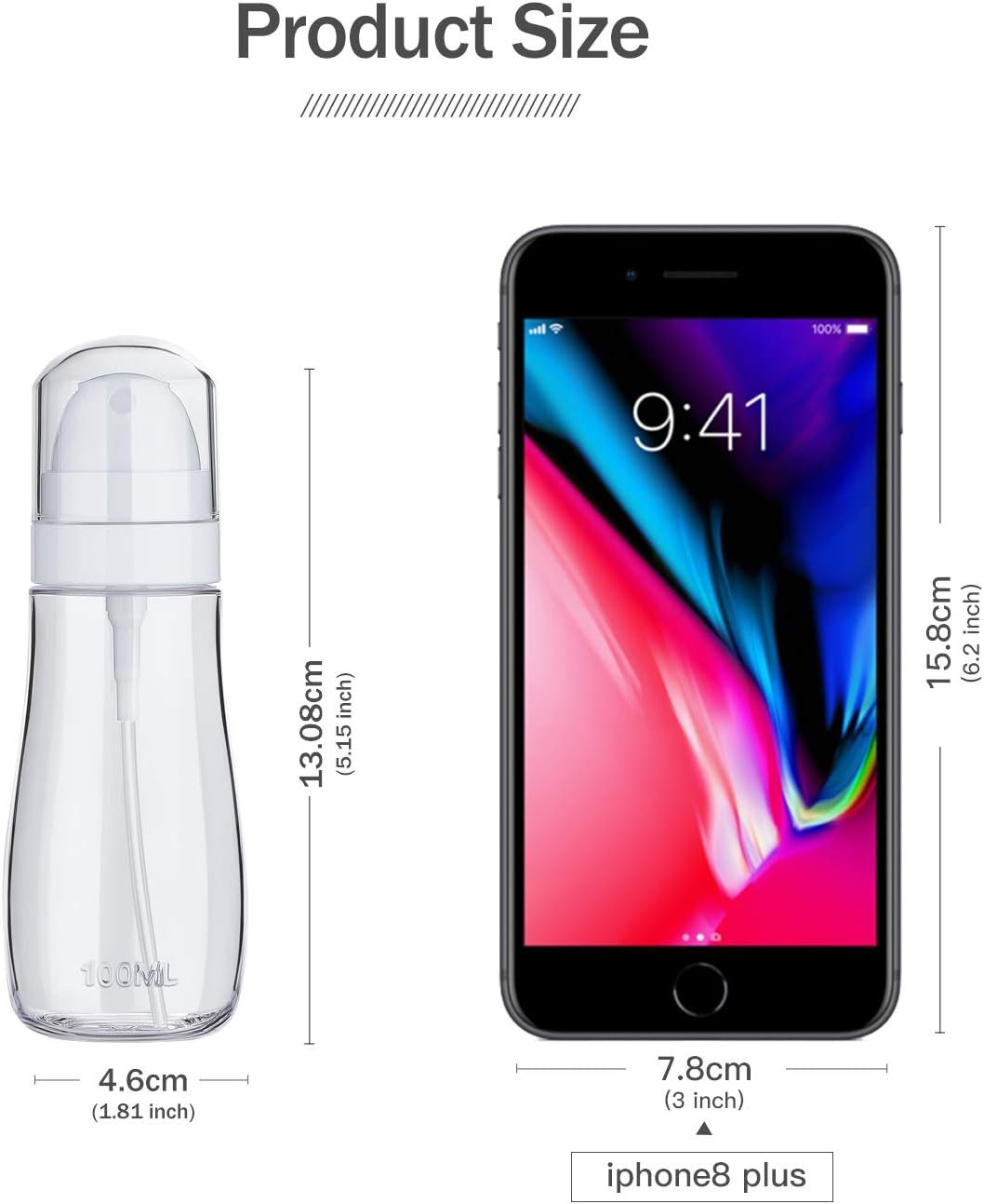 Small Spray Bottle with Fine Mist, 2 Pack 3.4oz/100ml Travel Spray Bottles for H... 7 Small Spray Bottle with Fine Mist, 2 Pack 3.4oz/100ml Travel Spray Bottles for H... - Image 7