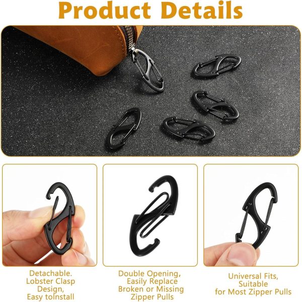 9Pcs Zipper Clip Theft Deterrent, Double Opening Lock Zipper Pull Replacement Cl... - Image 5