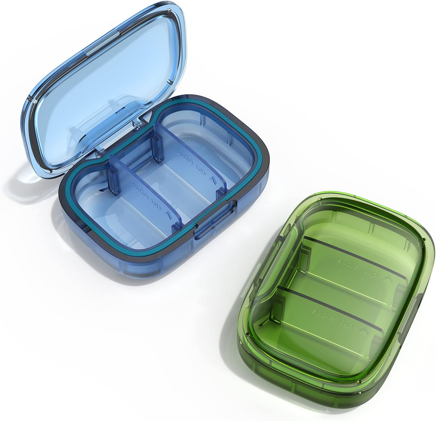2 Pack 3 Compartment Small Pill Box, Moisture Proof Case, Travel Organizer for P... 2 2 Pack 3 Compartment Small Pill Box, Moisture Proof Case, Travel Organizer for P... - Image 2