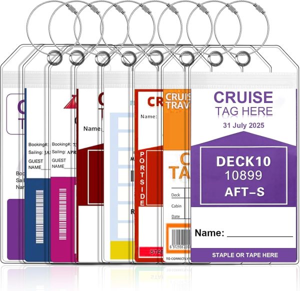 Cruise Luggage Tags, 8 Pack Cruise Luggage Tag Holder for Royal Caribbean, Celeb... - Image 2