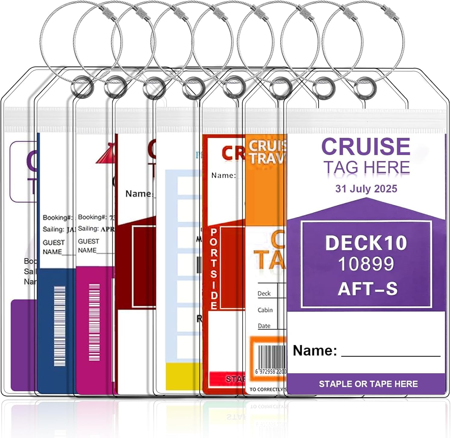 Cruise Luggage Tags, 8 Pack Cruise Luggage Tag Holder for Royal Caribbean, Celeb... 2 Cruise Luggage Tags, 8 Pack Cruise Luggage Tag Holder for Royal Caribbean, Celeb... - Image 2