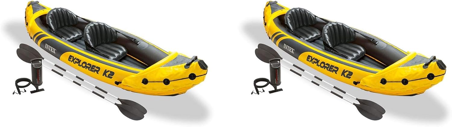 Intex 68307EP Explorer K2 Inflatable Kayak Set: Deluxe 86in Kayak Paddles and Hi... 2 Intex 68307EP Explorer K2 Inflatable Kayak Set: Deluxe 86in Kayak Paddles and Hi... - Image 2