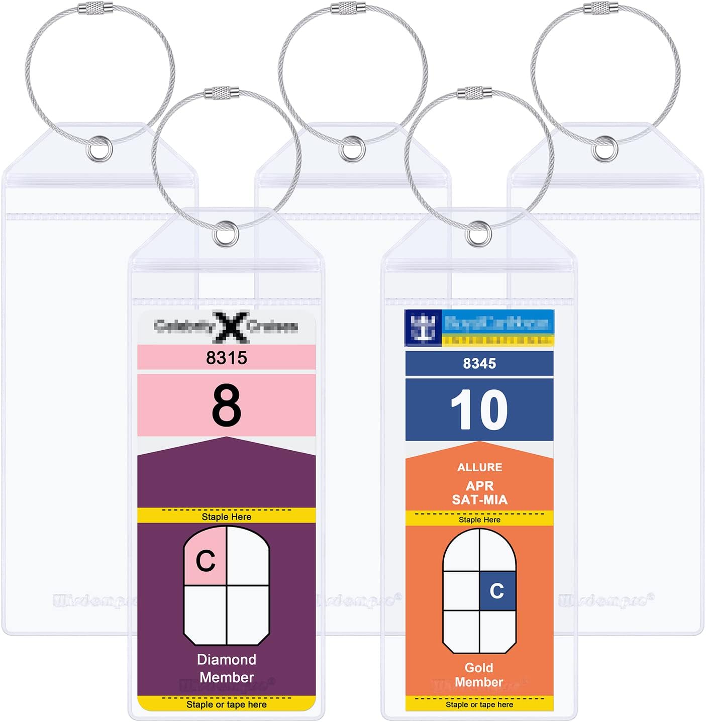 Wisdompro Cruise Luggage Tag Holder, 5 Pack Clear Waterproof Luggage Tags with Z... 2 Wisdompro Cruise Luggage Tag Holder, 5 Pack Clear Waterproof Luggage Tags with Z... - Image 2