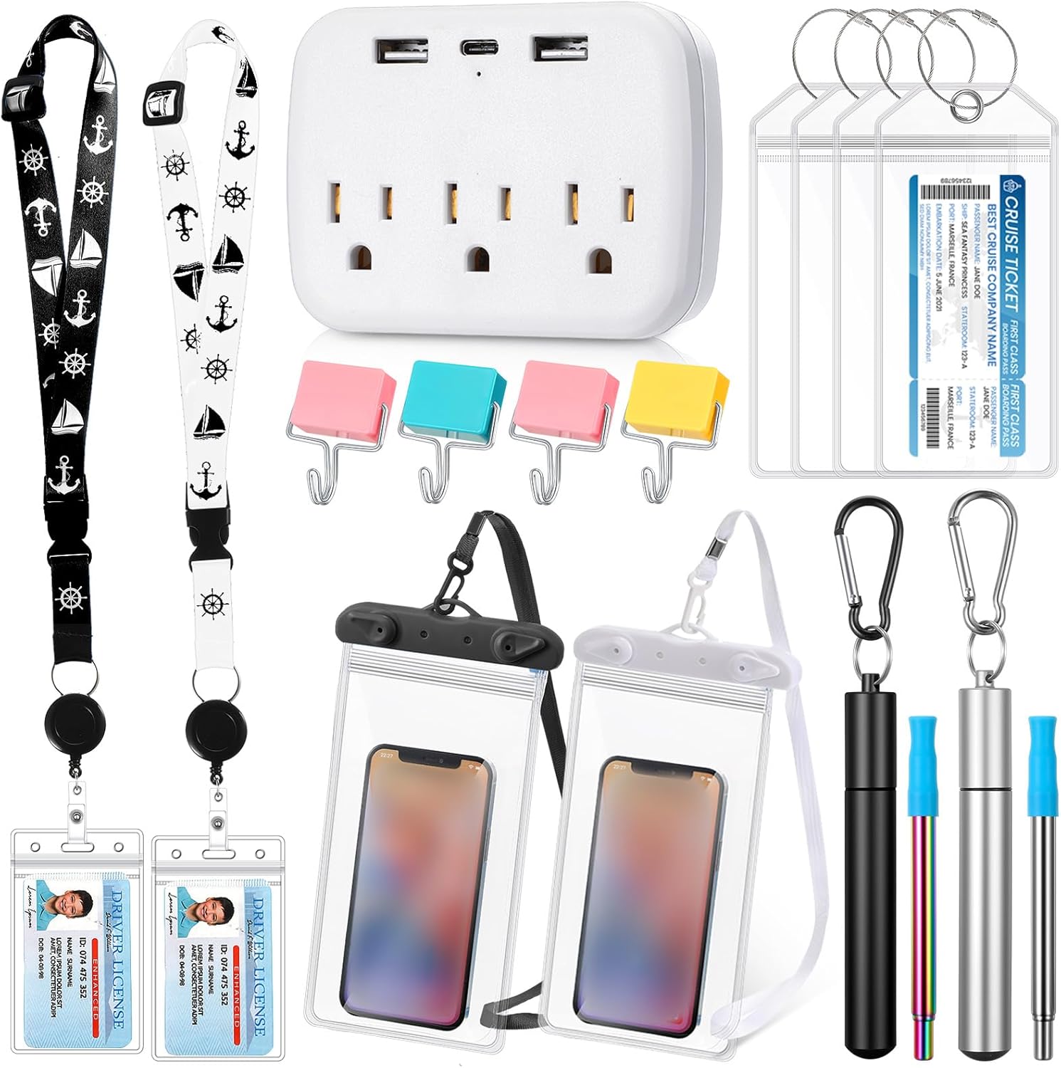 17 Pcs Carnival Cruise Essentials with Power Strip Luggage Tags Magnetic Hook La... 2 17 Pcs Carnival Cruise Essentials with Power Strip Luggage Tags Magnetic Hook La... - Image 2