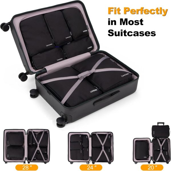8 Set Compression Packing Cubes for Travel, Waterproof Luggage Organizers, Suitc... - Image 3