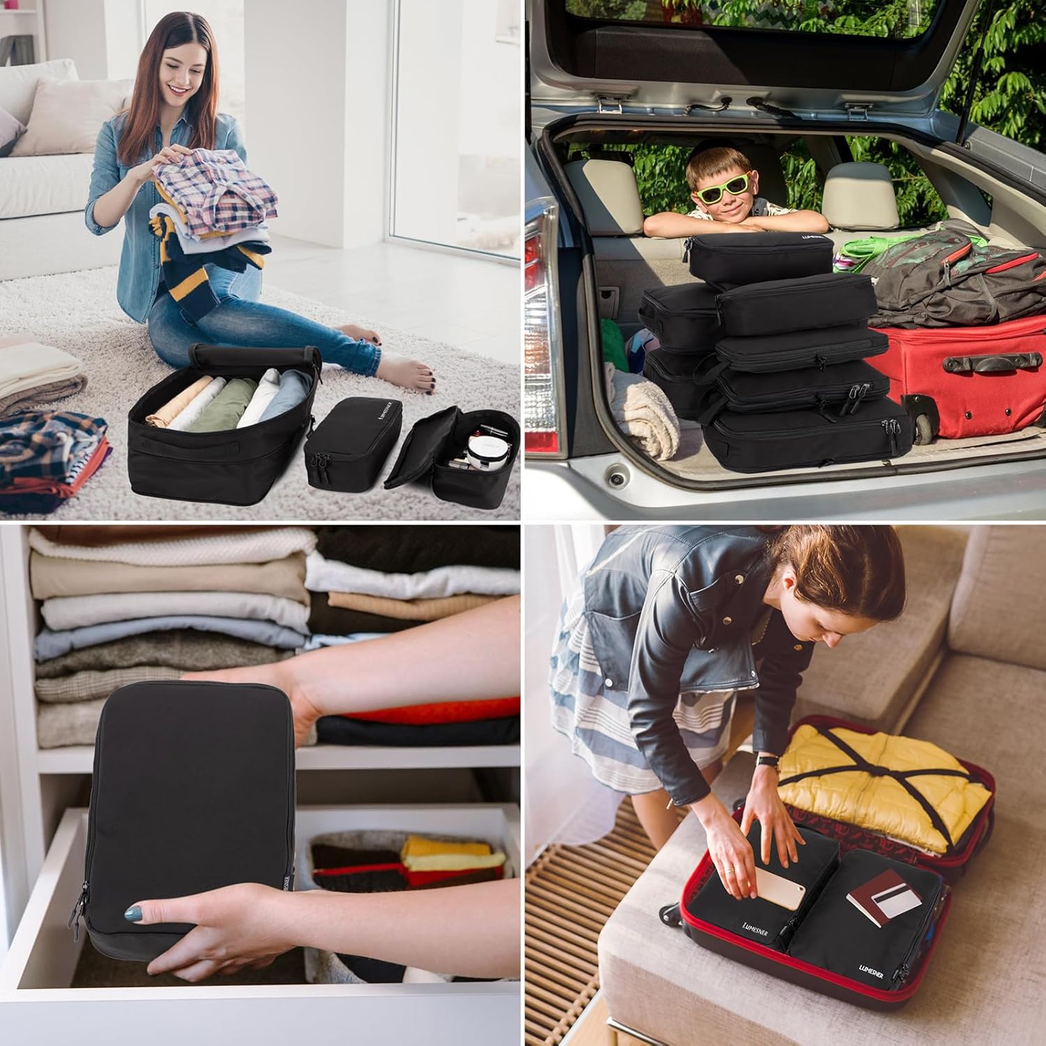 8 Set Compression Packing Cubes for Travel, Waterproof Luggage Organizers, Suitc... 8 8 Set Compression Packing Cubes for Travel, Waterproof Luggage Organizers, Suitc... - Image 8