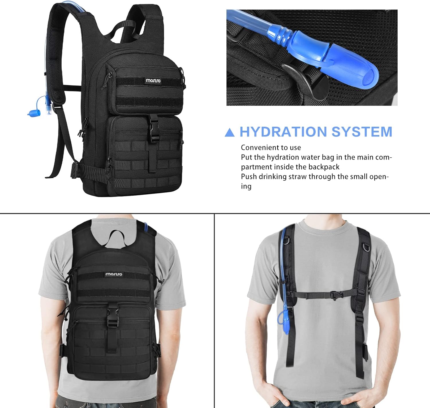 MOSISO Tactical Hydration Pack Backpack, Lightweight Military Daypack Water Back... 7 MOSISO Tactical Hydration Pack Backpack, Lightweight Military Daypack Water Back... - Image 7