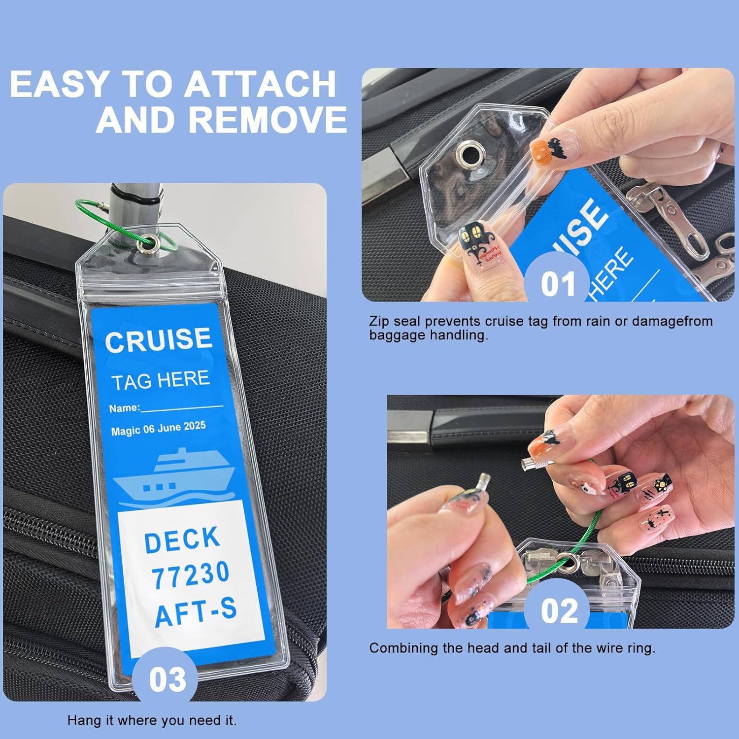 Mziart Cruise Luggage Tag Holder for Royal Caribbean & Celebrity, 6 Pack Waterpr... 6 Mziart Cruise Luggage Tag Holder for Royal Caribbean & Celebrity, 6 Pack Waterpr... - Image 6