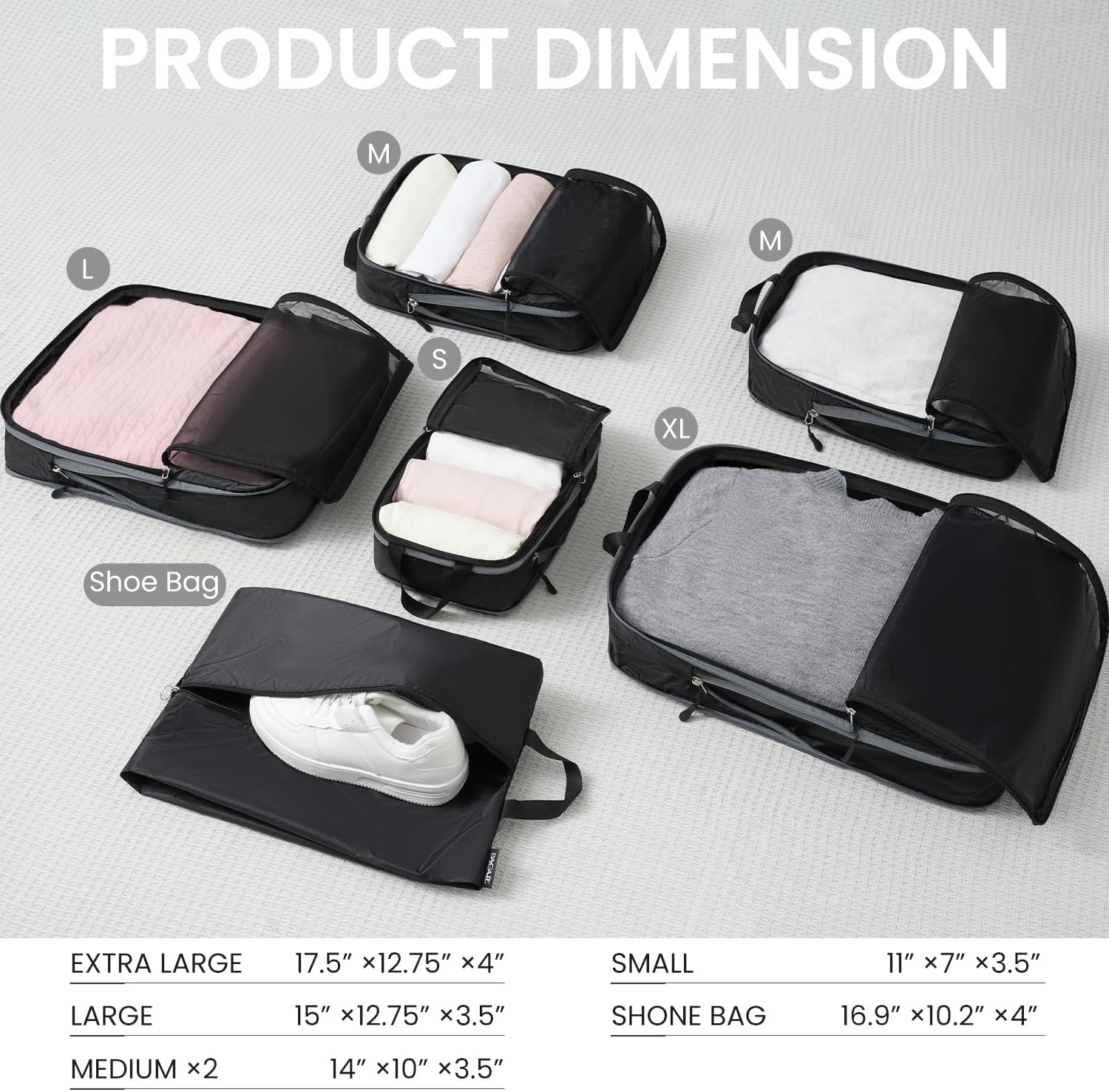 BAGAIL 4 Set/6 Set Ultralight Compression Packing Cubes Packing Organizer for Tr... 3 BAGAIL 4 Set/6 Set Ultralight Compression Packing Cubes Packing Organizer for Tr... - Image 3