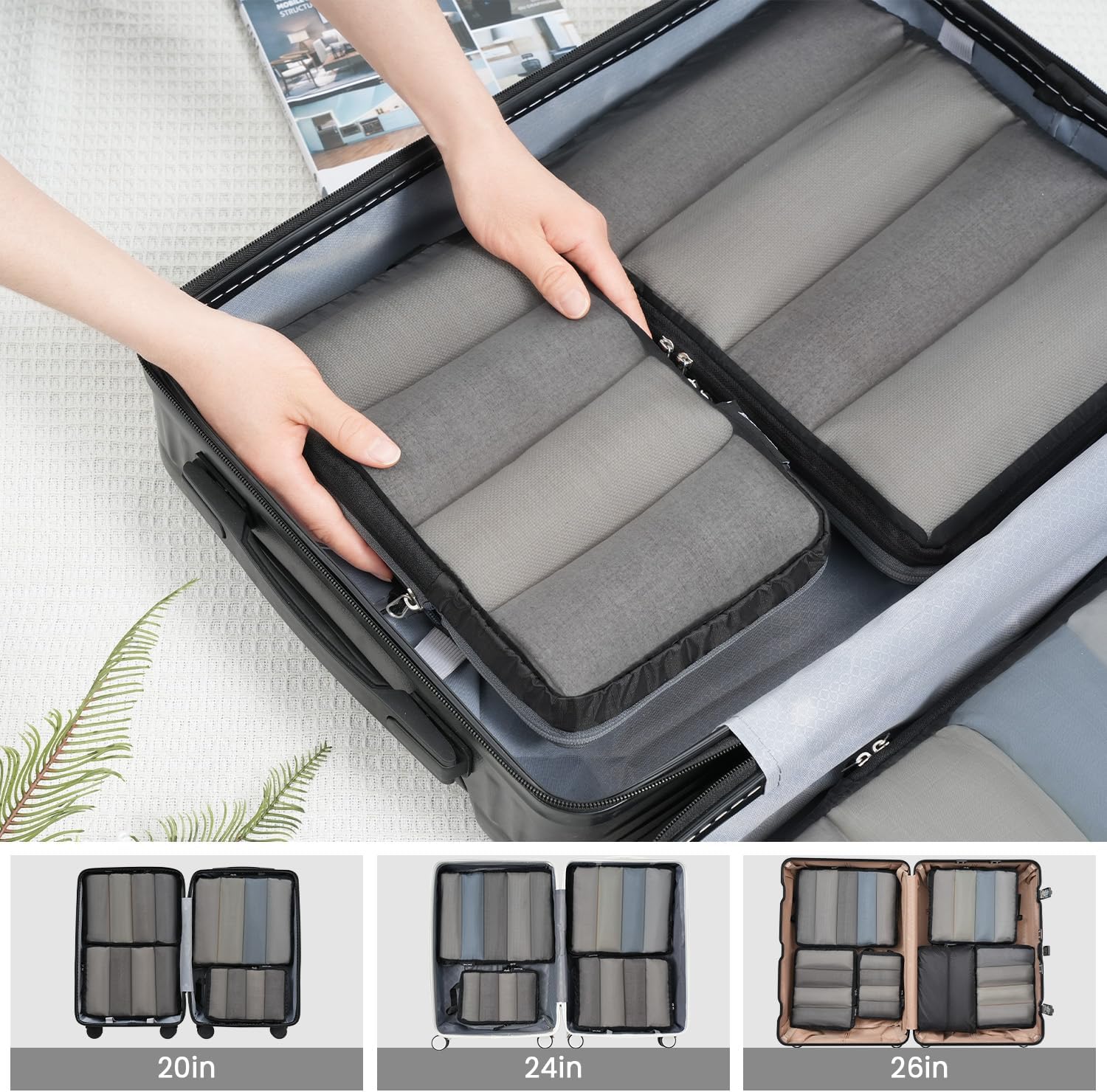 BAGAIL 4 Set/6 Set Ultralight Compression Packing Cubes Packing Organizer for Tr... 8 BAGAIL 4 Set/6 Set Ultralight Compression Packing Cubes Packing Organizer for Tr... - Image 8