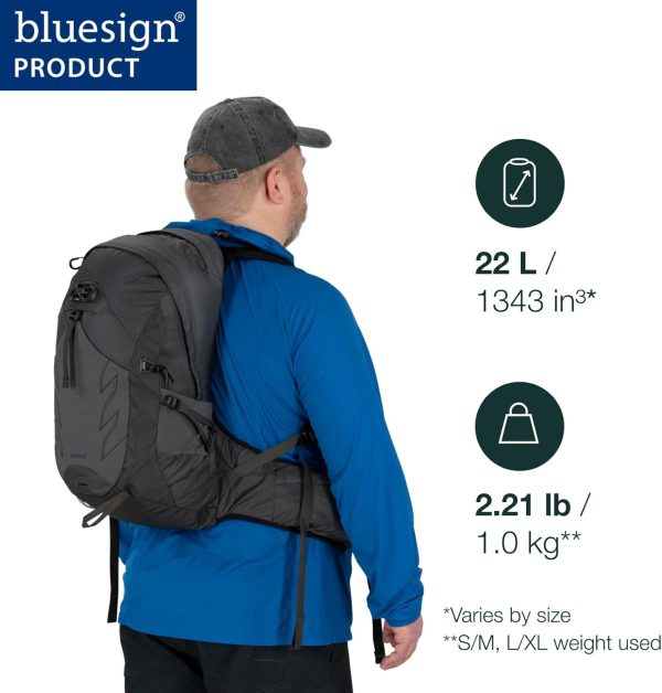 Osprey Talon 22L Men's Hiking Backpack with Hipbelt, Ceramic Blue, L/XL, Extende... - Image 3