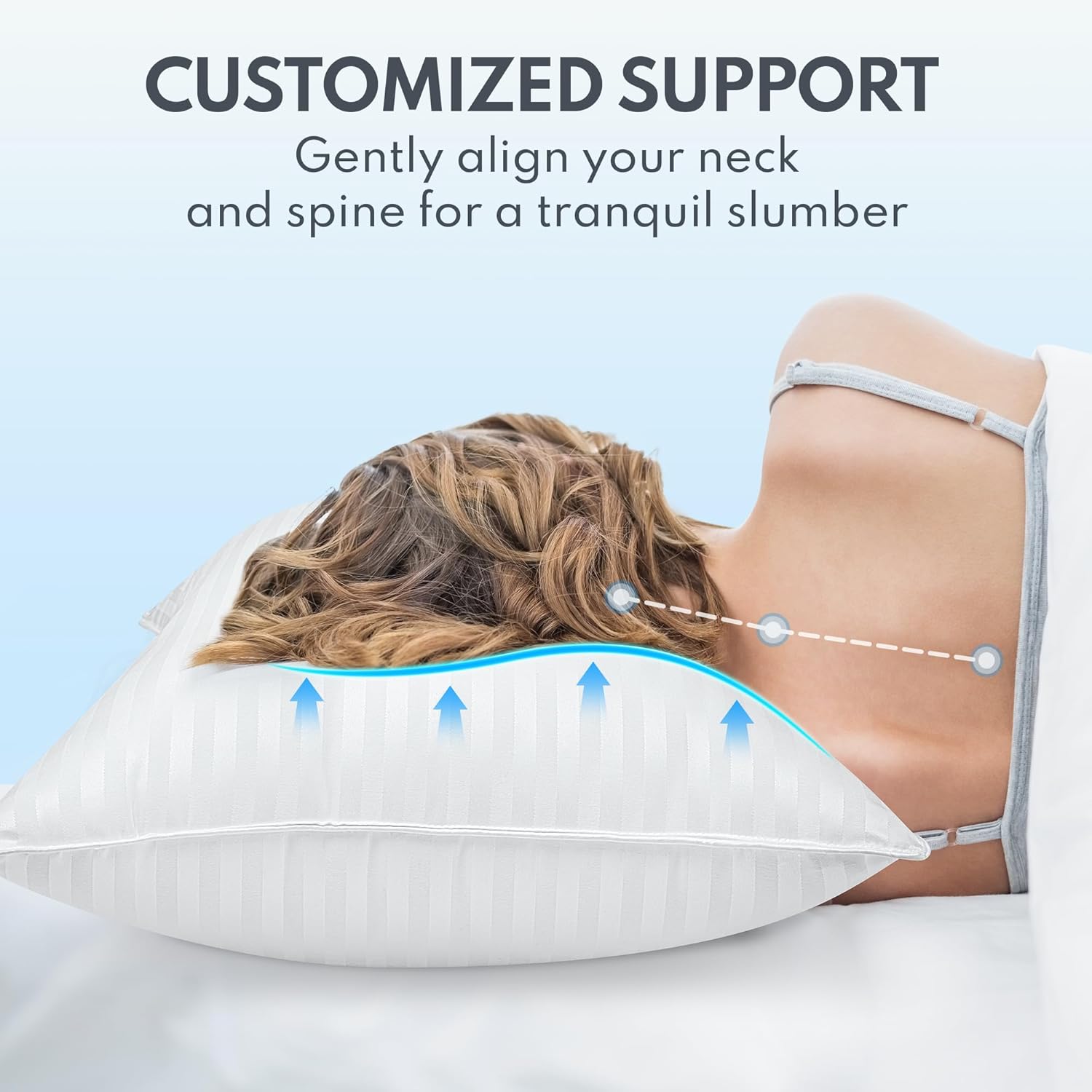 Queen Size Bed Pillows Set of 2 - Premium Down Alternative Cooling Pillows for S... 4 Queen Size Bed Pillows Set of 2 - Premium Down Alternative Cooling Pillows for S... - Image 4