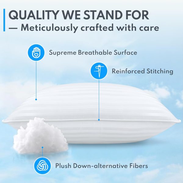 Queen Size Bed Pillows Set of 2 - Premium Down Alternative Cooling Pillows for S... - Image 6