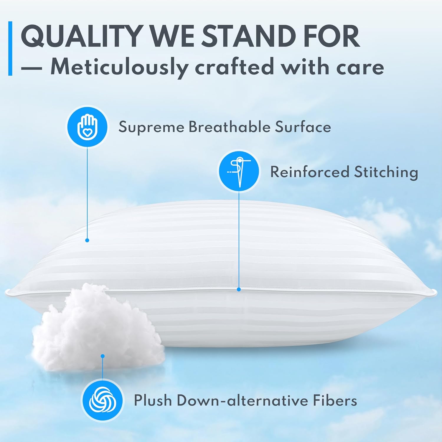 Queen Size Bed Pillows Set of 2 - Premium Down Alternative Cooling Pillows for S... 6 Queen Size Bed Pillows Set of 2 - Premium Down Alternative Cooling Pillows for S... - Image 6