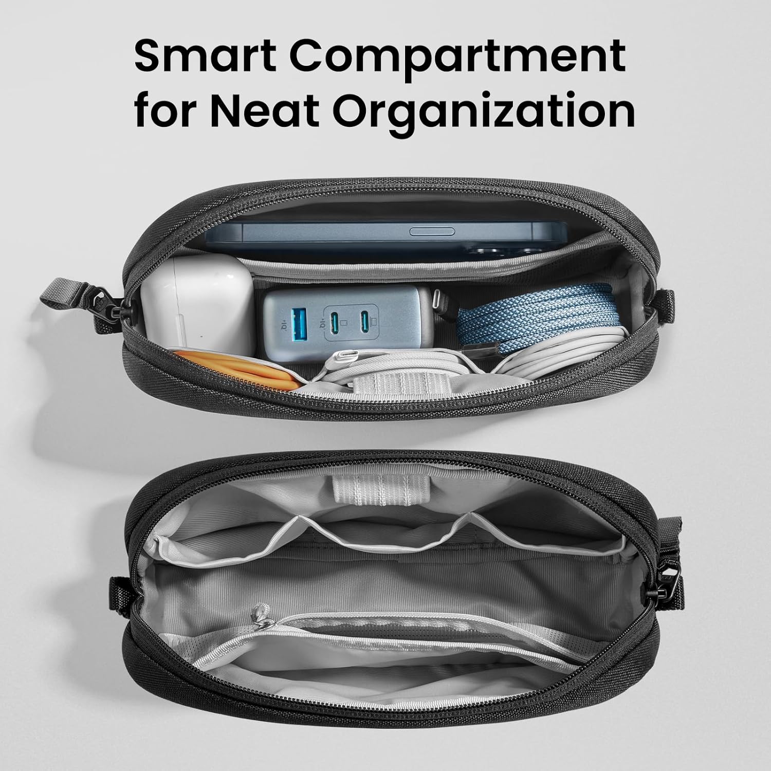 tomtoc Electronics Organizer Travel Case, Water Resistant Travel Bag Cable Organ... 3 tomtoc Electronics Organizer Travel Case, Water Resistant Travel Bag Cable Organ... - Image 3