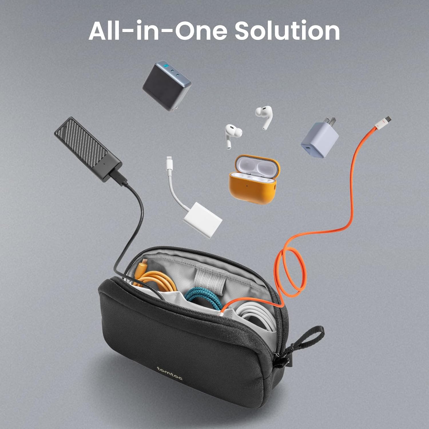 tomtoc Electronics Organizer Travel Case, Water Resistant Travel Bag Cable Organ... 9 tomtoc Electronics Organizer Travel Case, Water Resistant Travel Bag Cable Organ... - Image 9