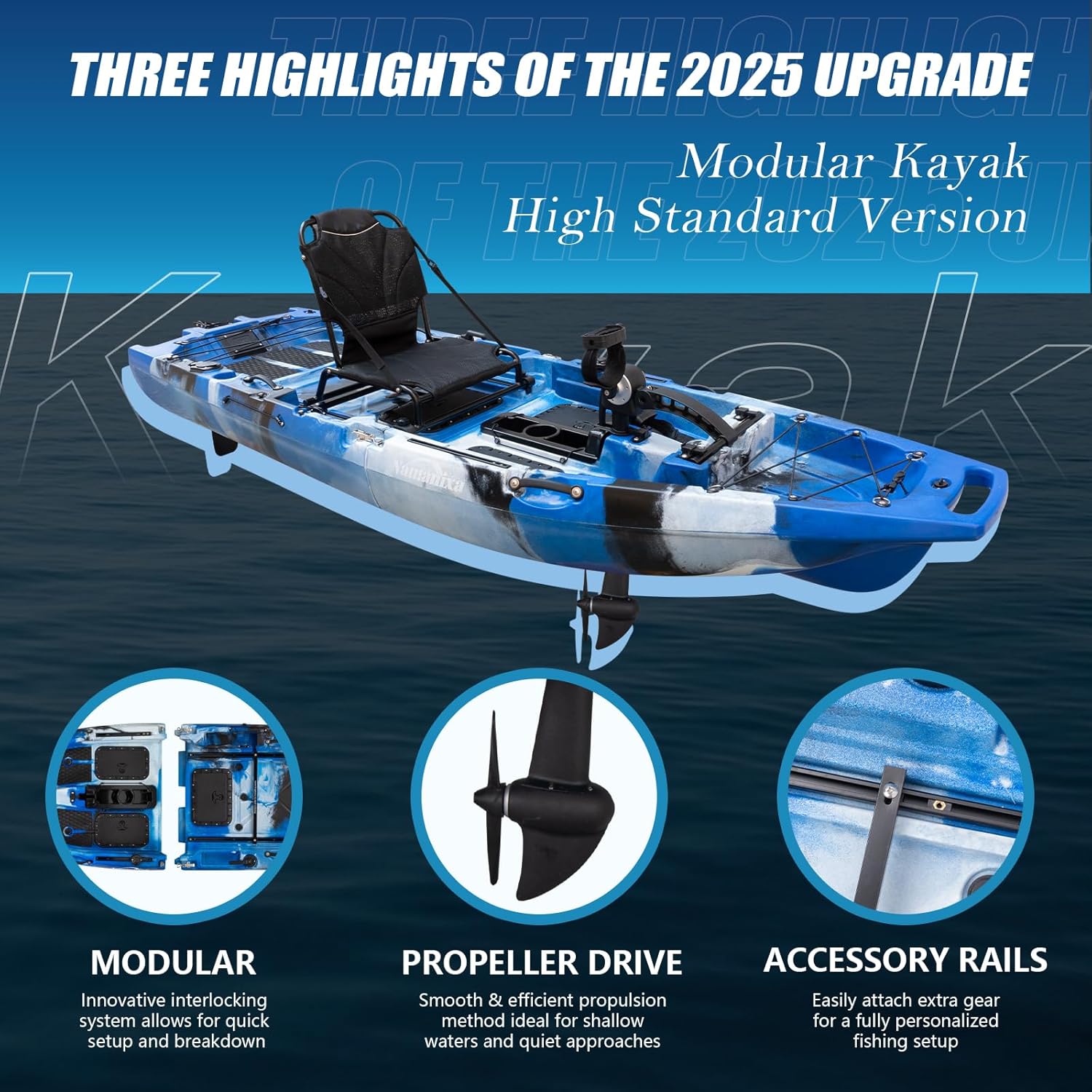 Fishing Kayak with Pedal Drive - 10ft Lightweight, Sit On Top Kayaks for Adults&... 3 Fishing Kayak with Pedal Drive - 10ft Lightweight, Sit On Top Kayaks for Adults&... - Image 3