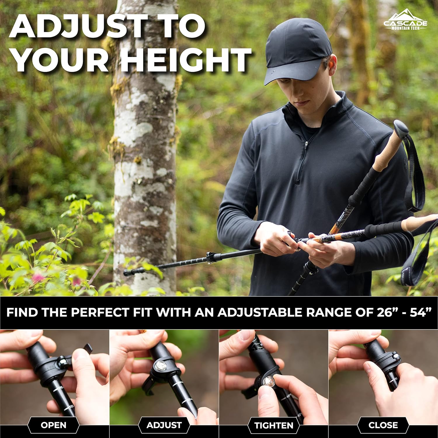 Cascade Mountain Tech Lightweight Aircraft-Grade Aluminum Trekking Poles with Ex... 5 Cascade Mountain Tech Lightweight Aircraft-Grade Aluminum Trekking Poles with Ex... - Image 5