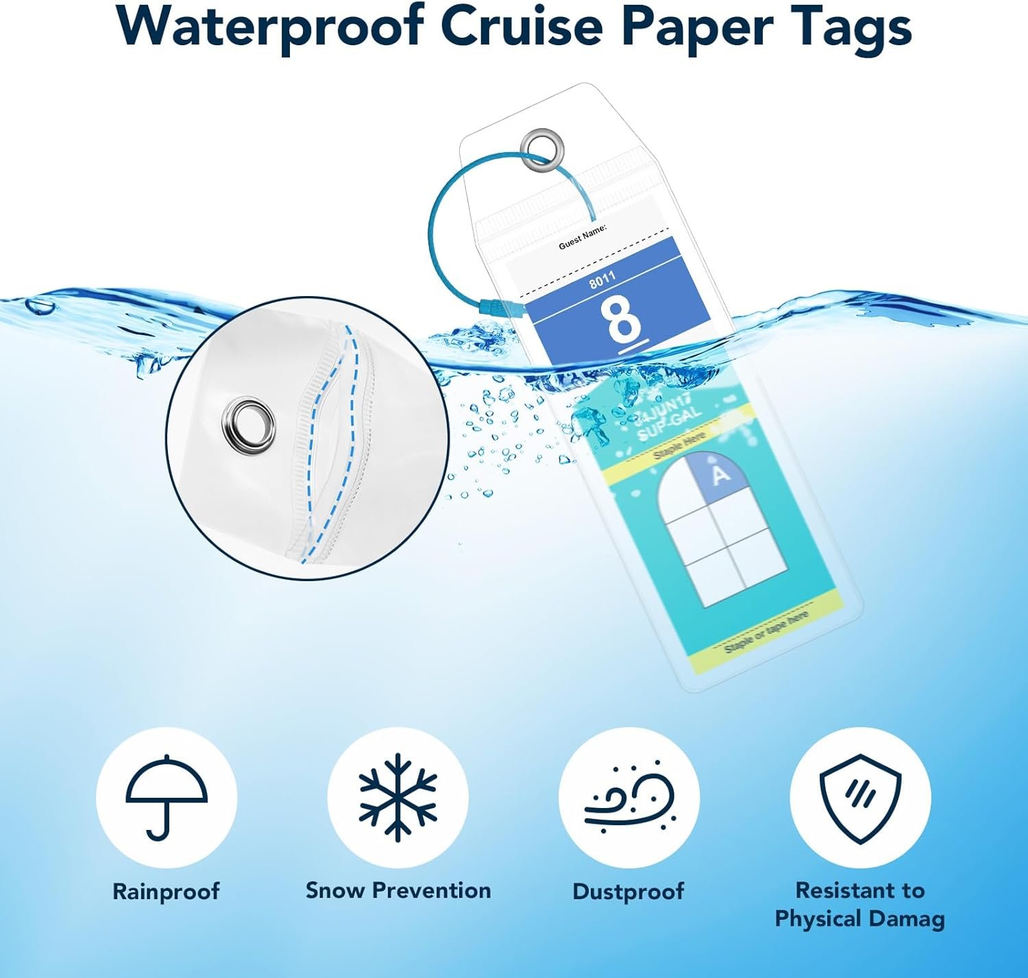 8PCS Cruise Luggage Tags, Clear Luggage Tag Suitable for All Royal Caribbean and... - Image 5