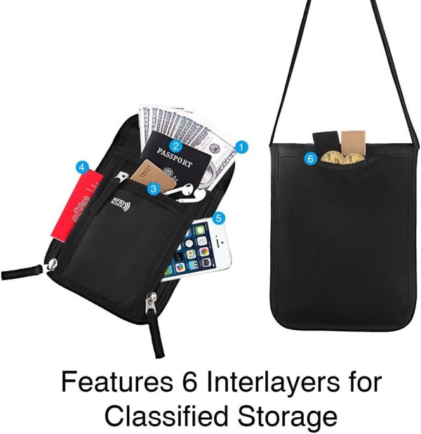 Travel Pouch Neck Wallet Family Passport Holder Organizer Case with RFID Blockin... - Image 4
