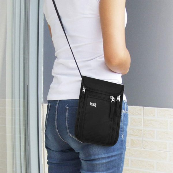 Travel Pouch Neck Wallet Family Passport Holder Organizer Case with RFID Blockin... - Image 9