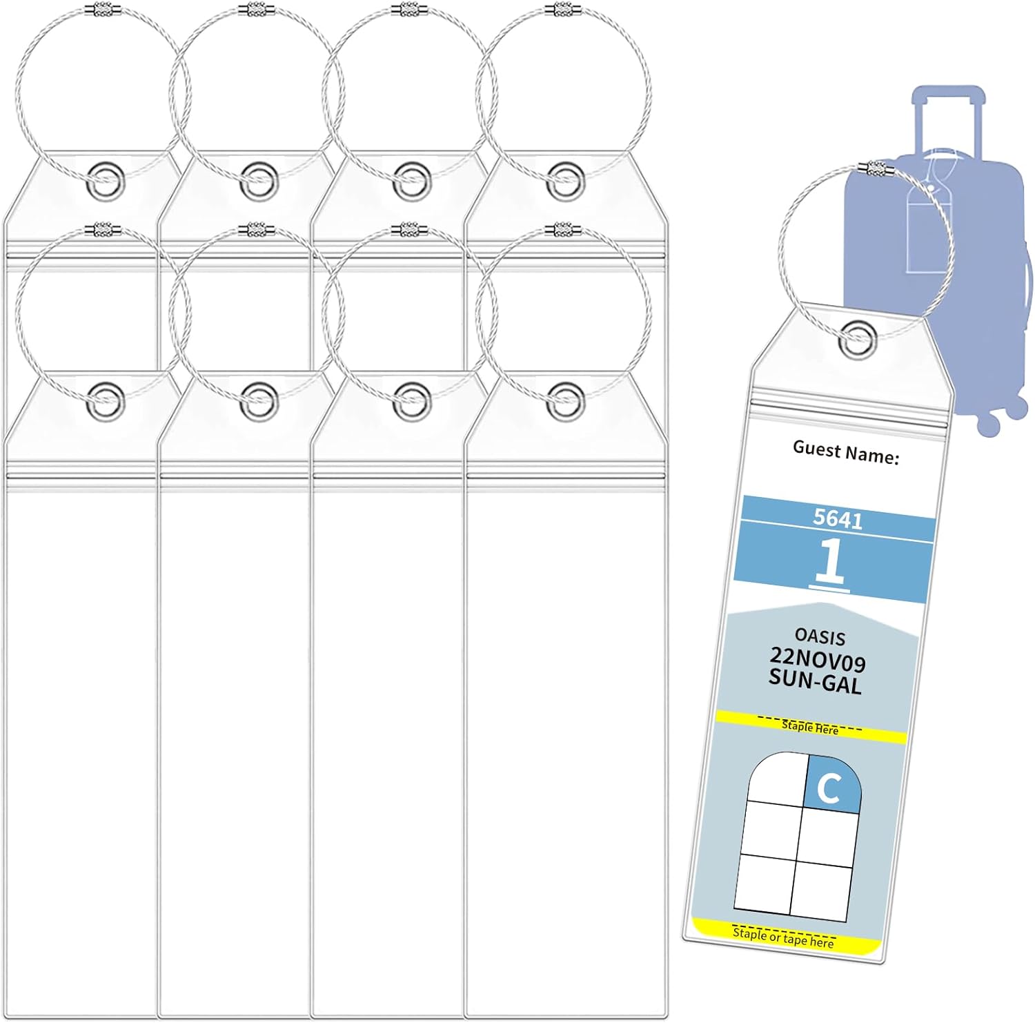 Royal Caribbean Luggage Tag Holders, 8 Pack Zip Seal Clear Cruise Holders with S... 4 Royal Caribbean Luggage Tag Holders, 8 Pack Zip Seal Clear Cruise Holders with S... - Image 4