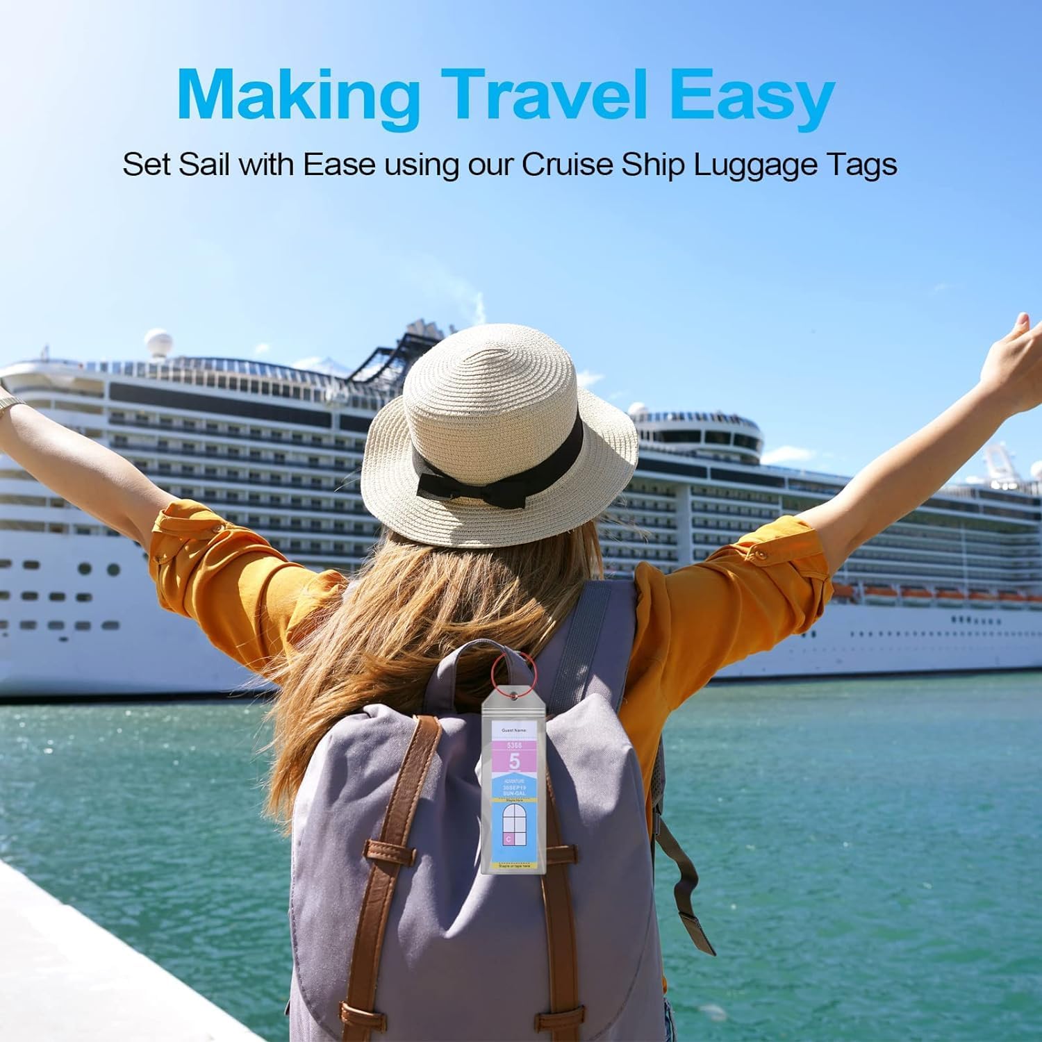 Royal Caribbean Luggage Tag Holders, 8 Pack Zip Seal Clear Cruise Holders with S... 8 Royal Caribbean Luggage Tag Holders, 8 Pack Zip Seal Clear Cruise Holders with S... - Image 8