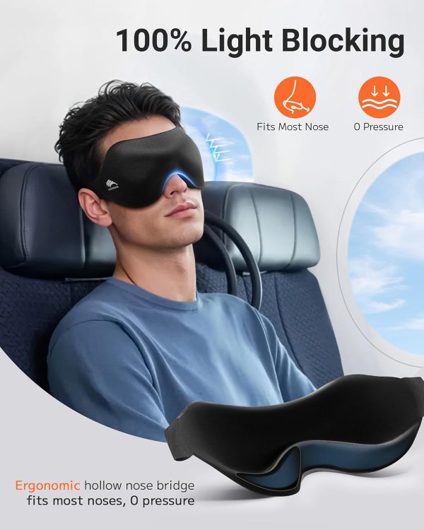Sleep Eye Mask for Side Sleeper Men Women 3 Pack: 100% Blackout 3D Eye Masks for... - Image 3