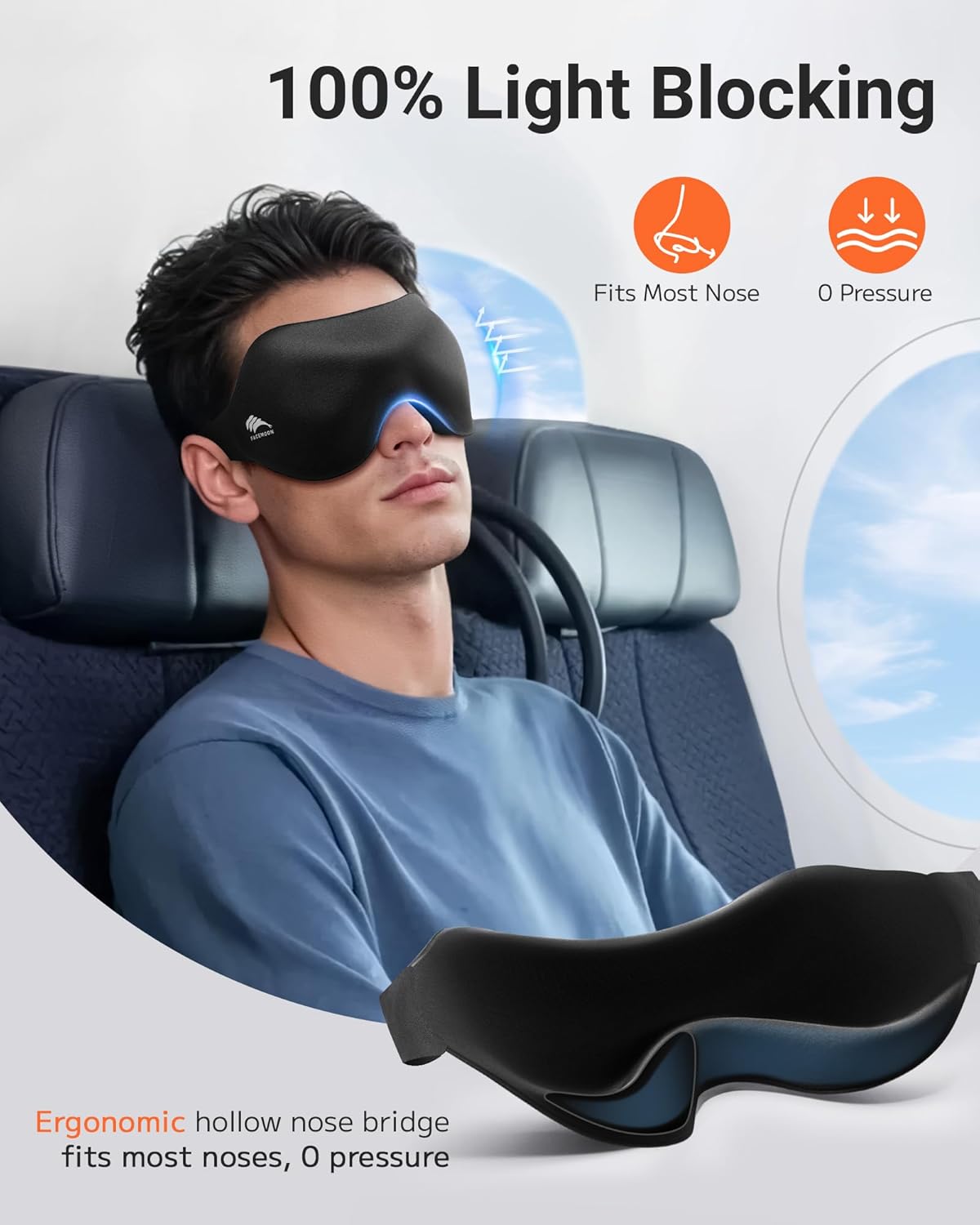 Sleep Eye Mask for Side Sleeper Men Women 3 Pack: 100% Blackout 3D Eye Masks for... 3 Sleep Eye Mask for Side Sleeper Men Women 3 Pack: 100% Blackout 3D Eye Masks for... - Image 3
