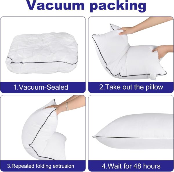 Hotel Quality Cooling Queen Size Bed Pillows Set of 4 - Soft, Firm, and Supporti... - Image 6